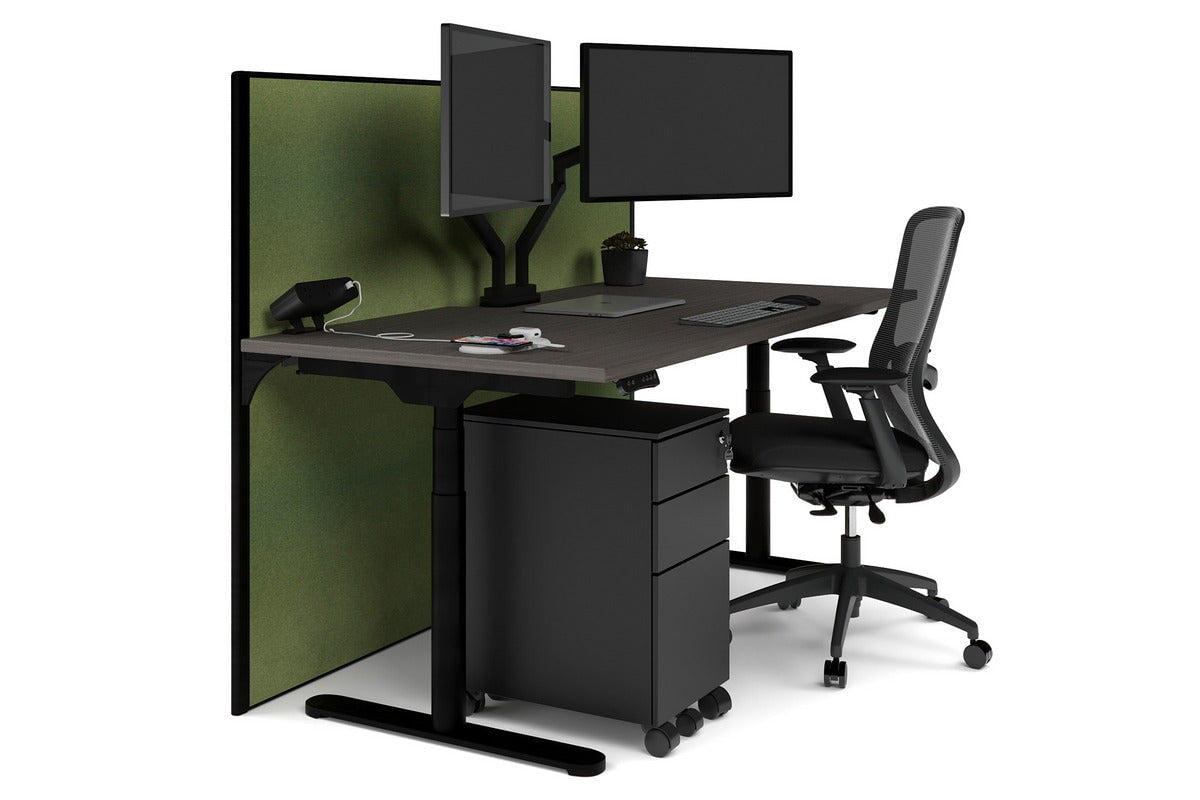 Flexi Premium Height Adjustable Single Workstation Desk - 1800L x 800W with Cable Management Scallop | Ergonomic Standing Desk for Home Office & Workspace