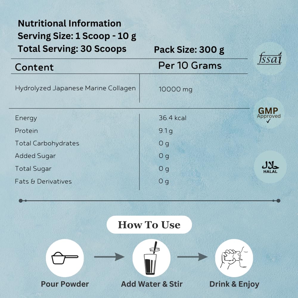INJA Wellness Pro Marine Collagen Powder - Hydrolyzed Collagen Supplement for Women & Men | Supports Healthy Skin, Hair & Joints | Zero Sugar, Unflavored | 300g (30 Servings) | Perfect for Daily Wellness Routine & Anti-Aging Support