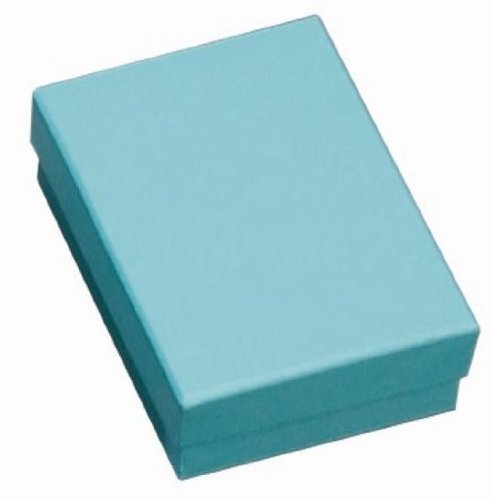 100 Pack Light Blue Cotton Filled Jewelry Gift Boxes 3.25