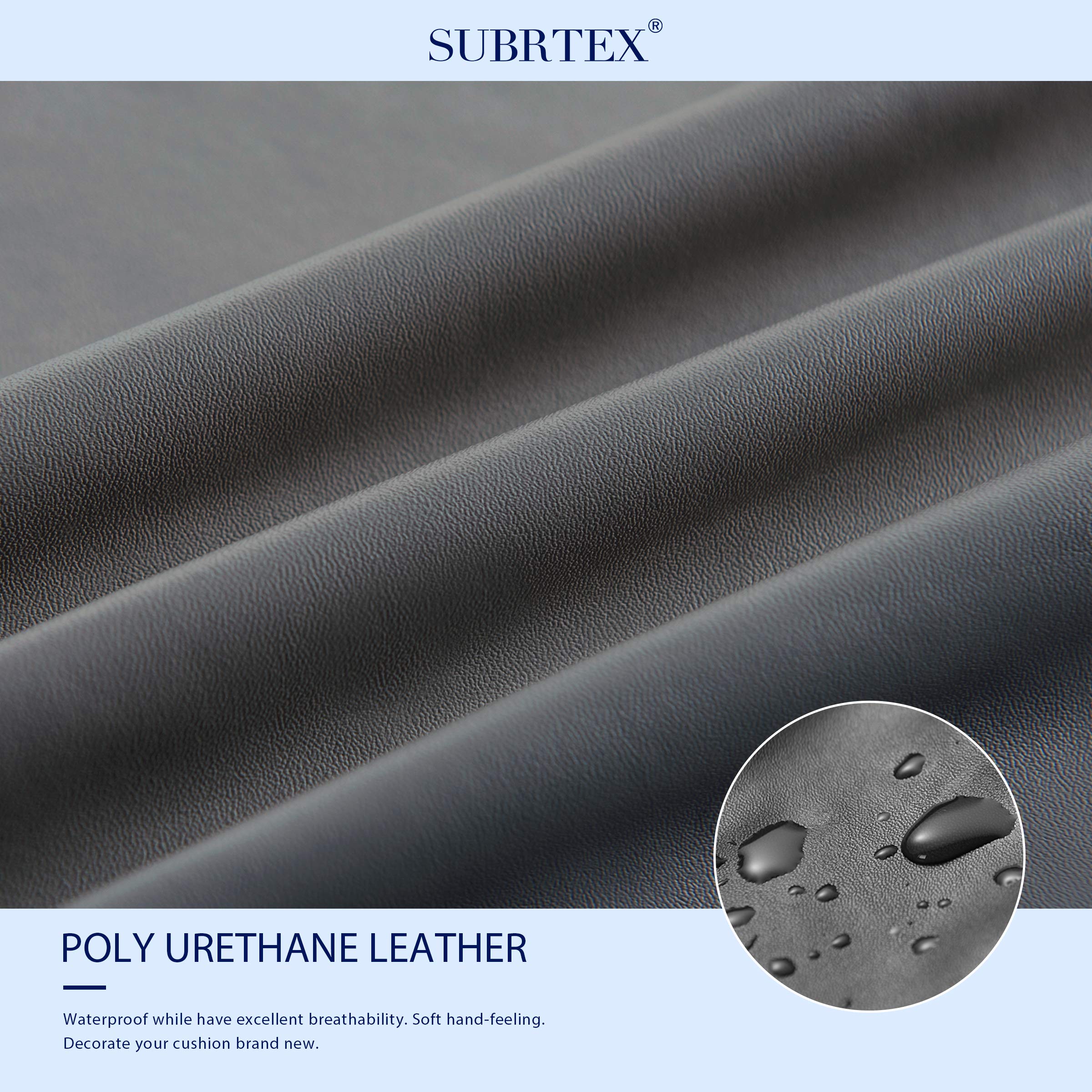 SUBRTEX Spandex Elastic PU Leather Sofa Slipcover - Waterproof, Stretchable Furniture Protector for Couch, Settee, Loveseat - Durable Cushion Cover for Living Room, Patio, Office (Replacement Slip Cover)