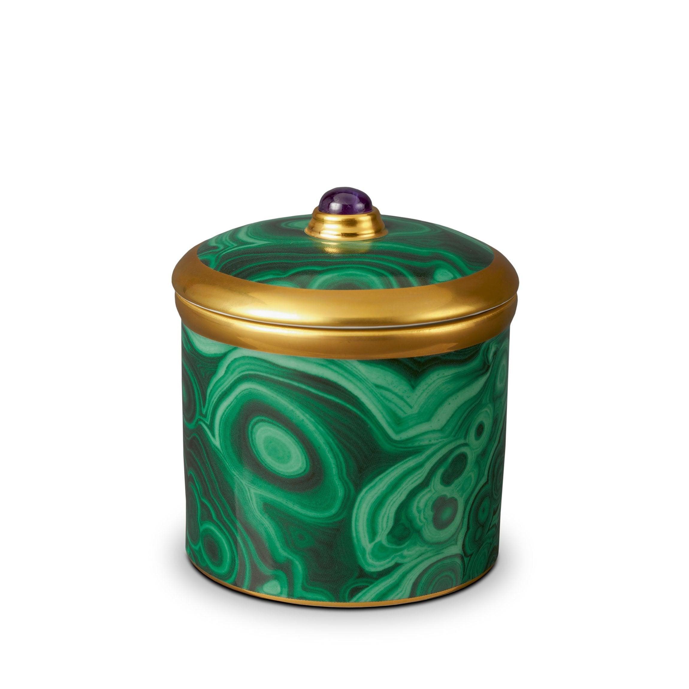 Natural Malachite Crystal Scented Candle - Handmade Soy Wax Aromatherapy Candle for Relaxation, Meditation & Home Decor | Gift Idea for Women & Men