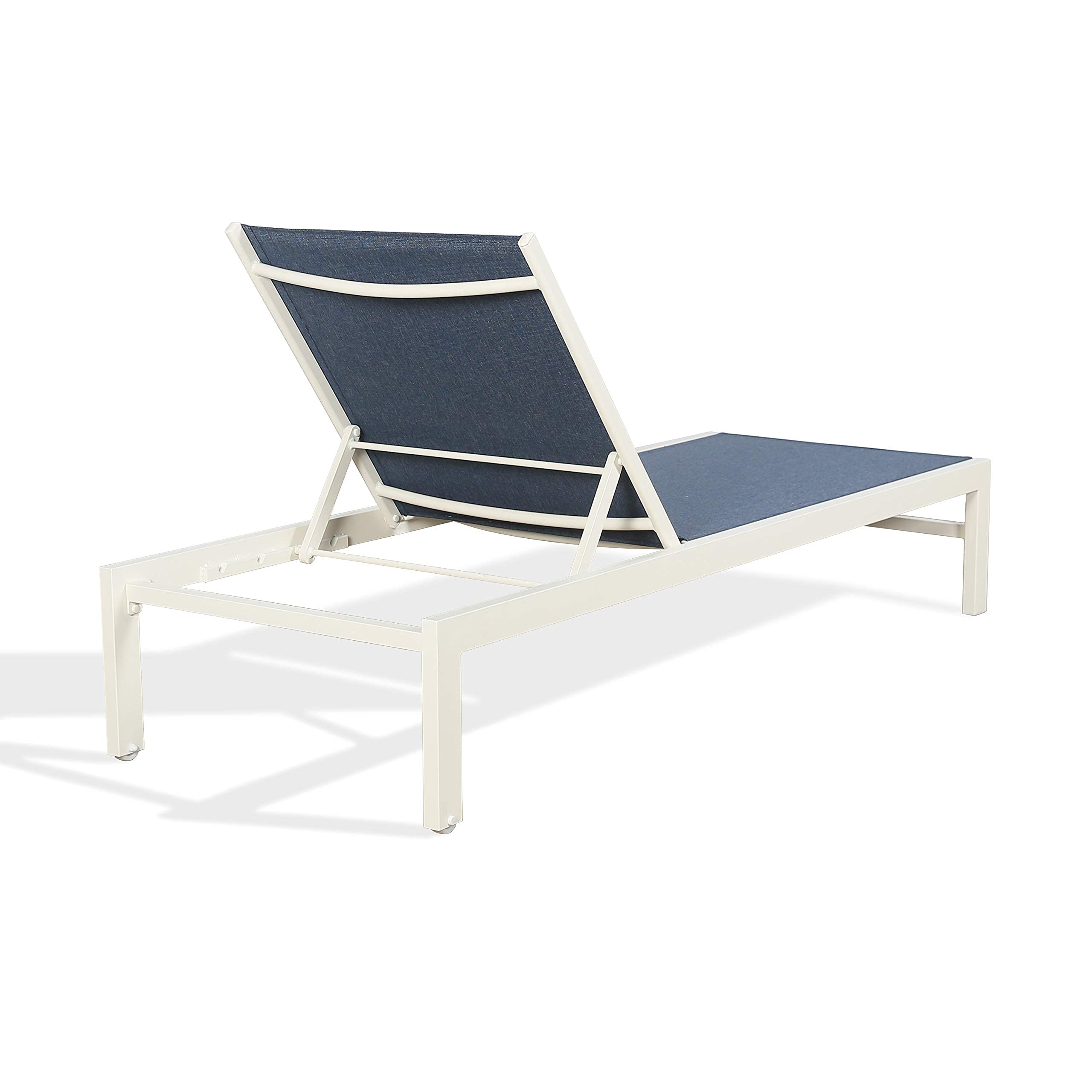 Ulax Outdoor Chaise Lounge Chair Set of 2 - Aluminum Patio Lounge with Wheels, Reclining Poolside & Beach Furniture for Balcony, Yard, Garden - Navy Blue (Perfect for Relaxing by the Pool, Beach Lounging & Outdoor Sunbathing)