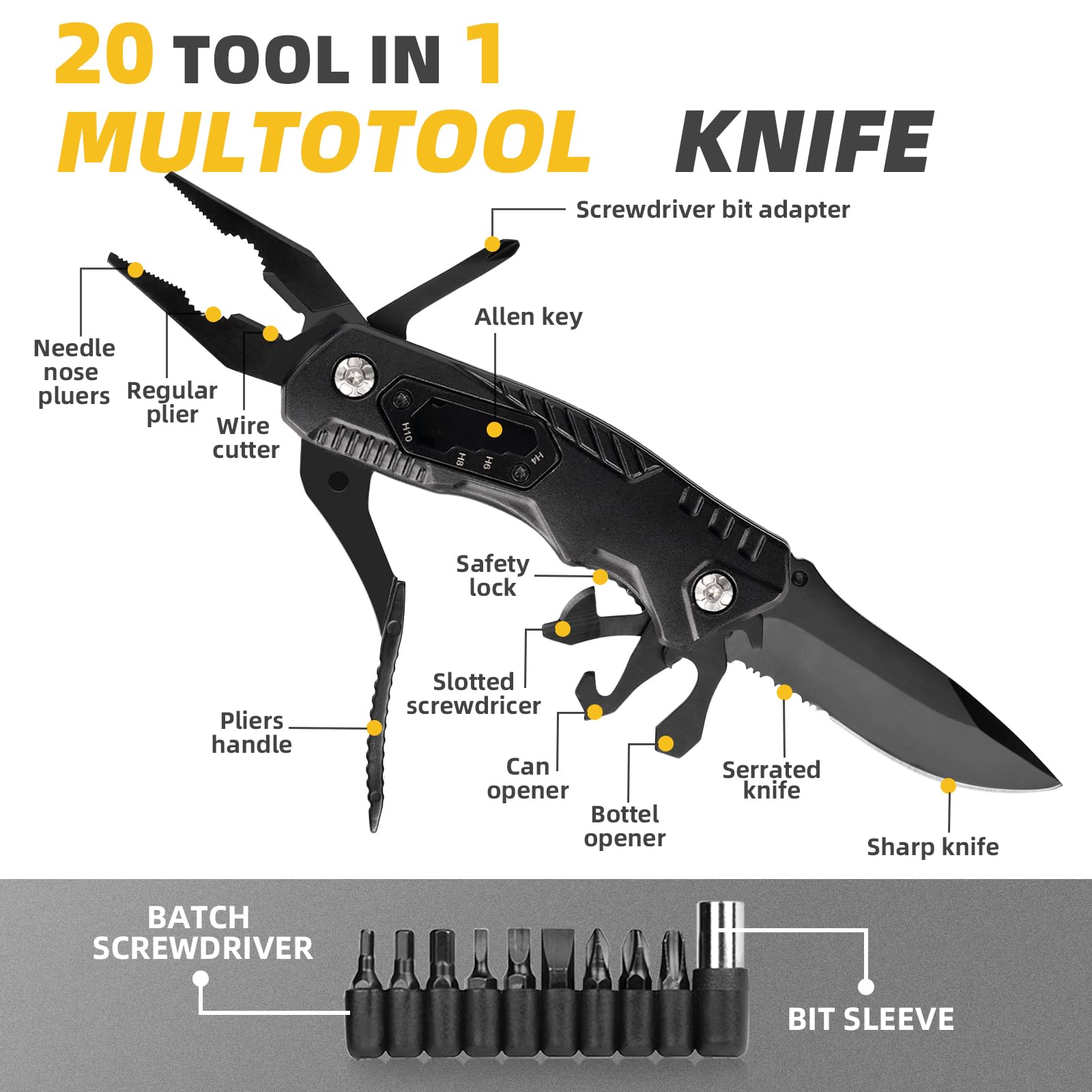 **Best Pocket Knife Multitool - Premium Survival Gear for Men, Dad, Husband - Perfect Christmas Stocking Stuffer, Anniversary & Birthday Gift for Boyfriend, Women - Essential Outdoor Camping Accessories for Hiking, Fishing & Emergency Preparedness**