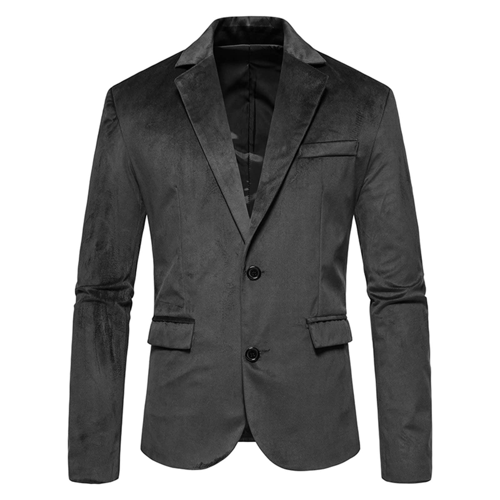 Men's Velvet Blazer Suit - Slim Fit 2-Button Business Jacket | Formal & Casual Tuxedo Coat for Wedding, Evening Events & Office Wear | Elegant Solid Color Blazers for UK Men