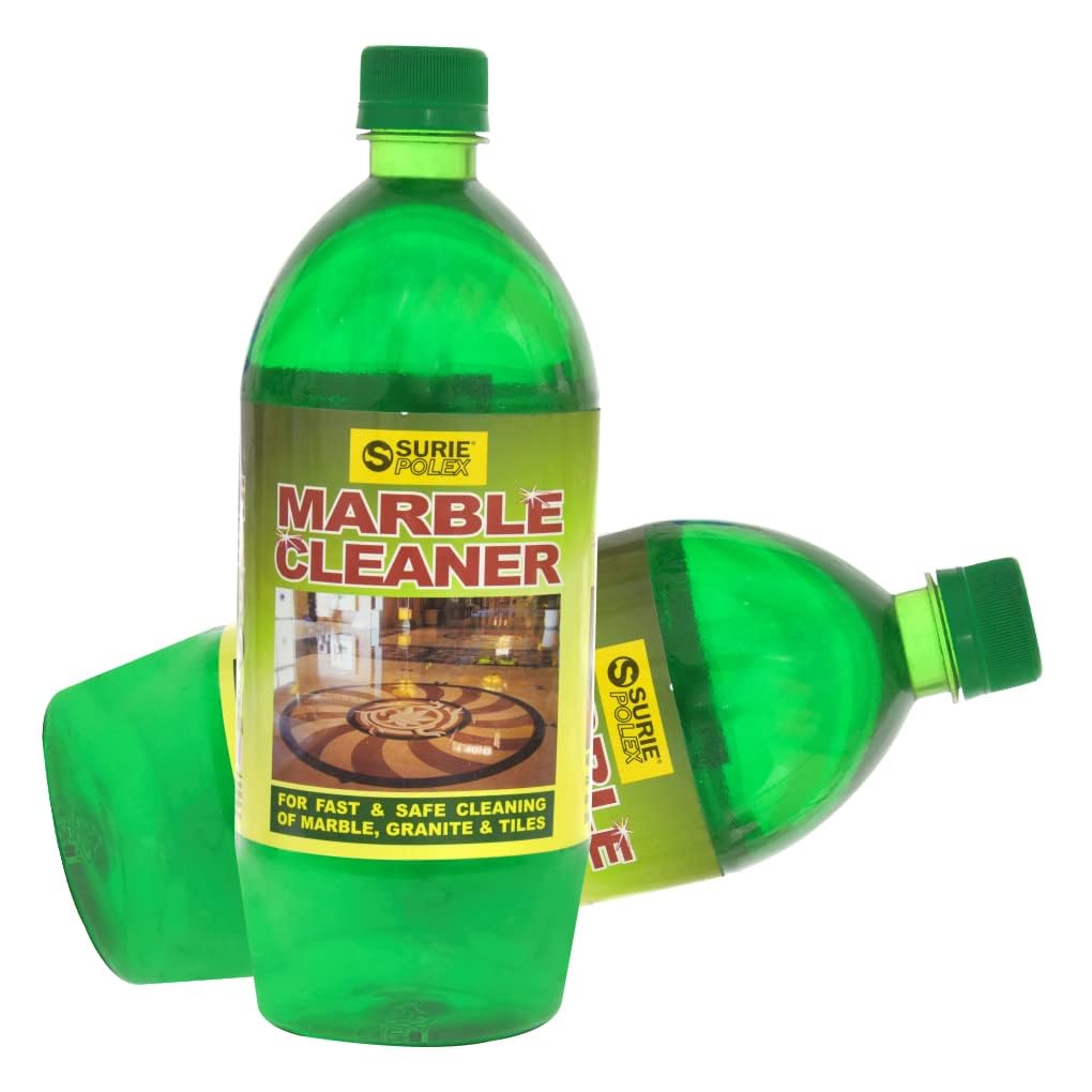 Surie Polex Marble Cleaner 1L - Premium Stone Surface Cleaner for Countertops, Floors & Showers - Safe for Natural & Engineered Marble, Granite, Travertine - Ideal for Kitchen, Bathroom & Outdoor Use