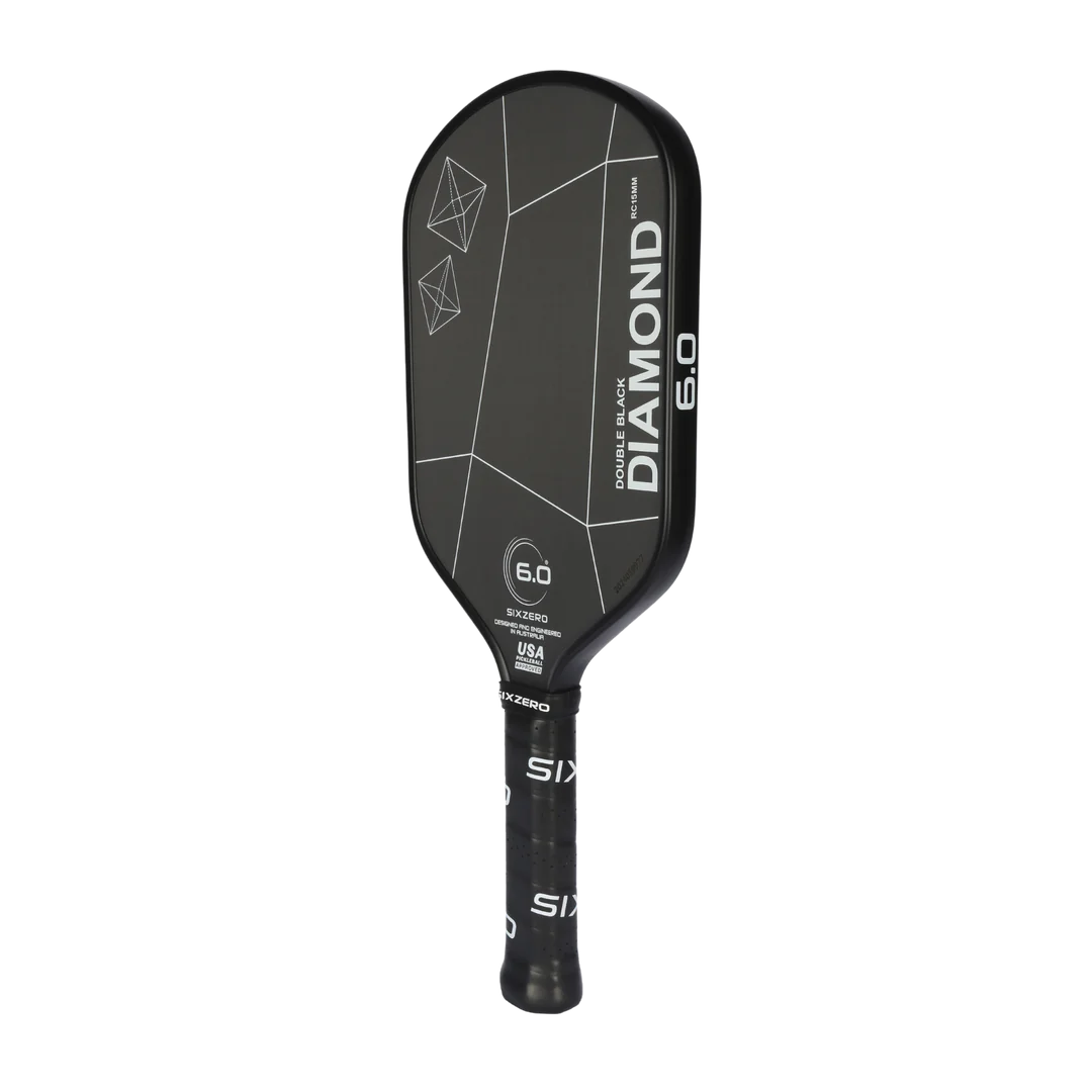 Six Zero Double Black Diamond Control 15mm Elongated Pickleball paddle