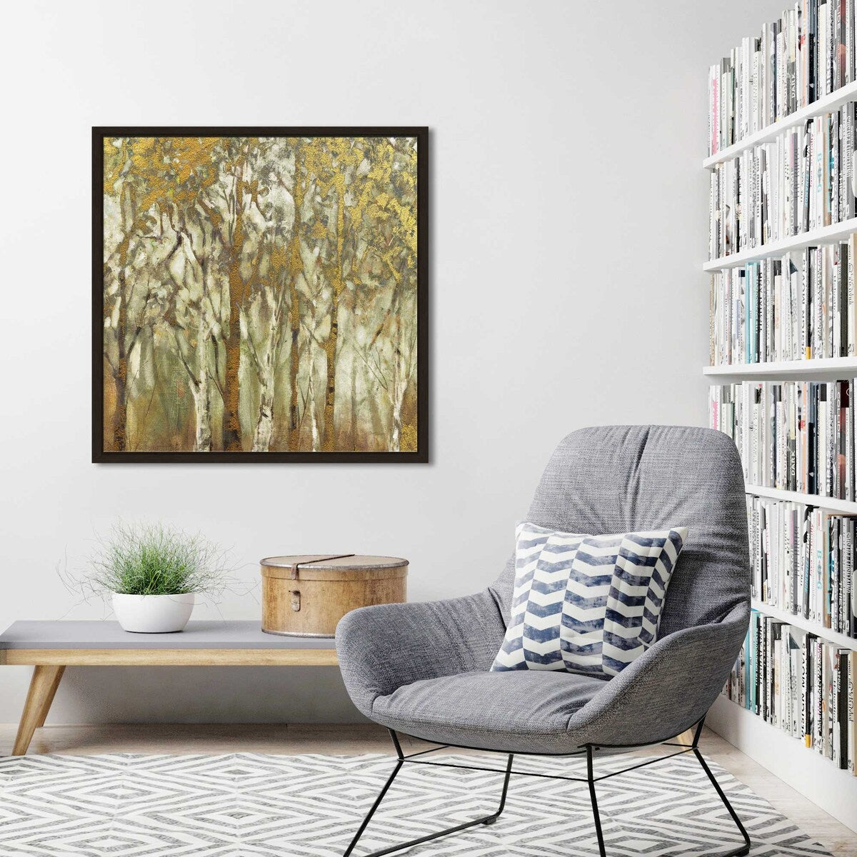 Birch Grove West by Carol Robinson - Premium Floating Canvas Wall Art - Nature Inspired Home Decor for Living Room, Bedroom & Office