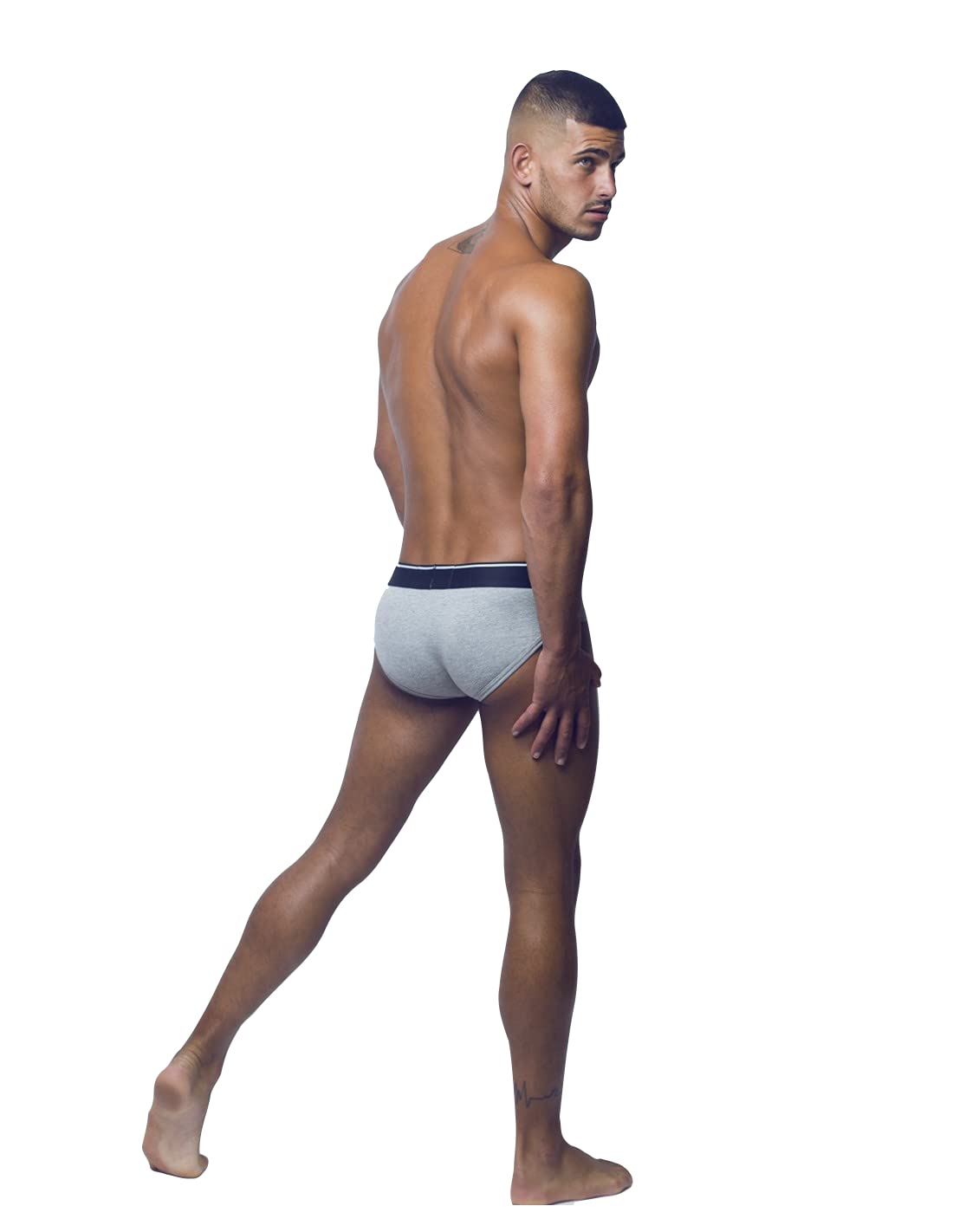 Walking Jack Briefs for Men - Comfortable Cotton Underwear in Ash Gray - Size Large | Perfect for Everyday Wear, Gym & Travel
