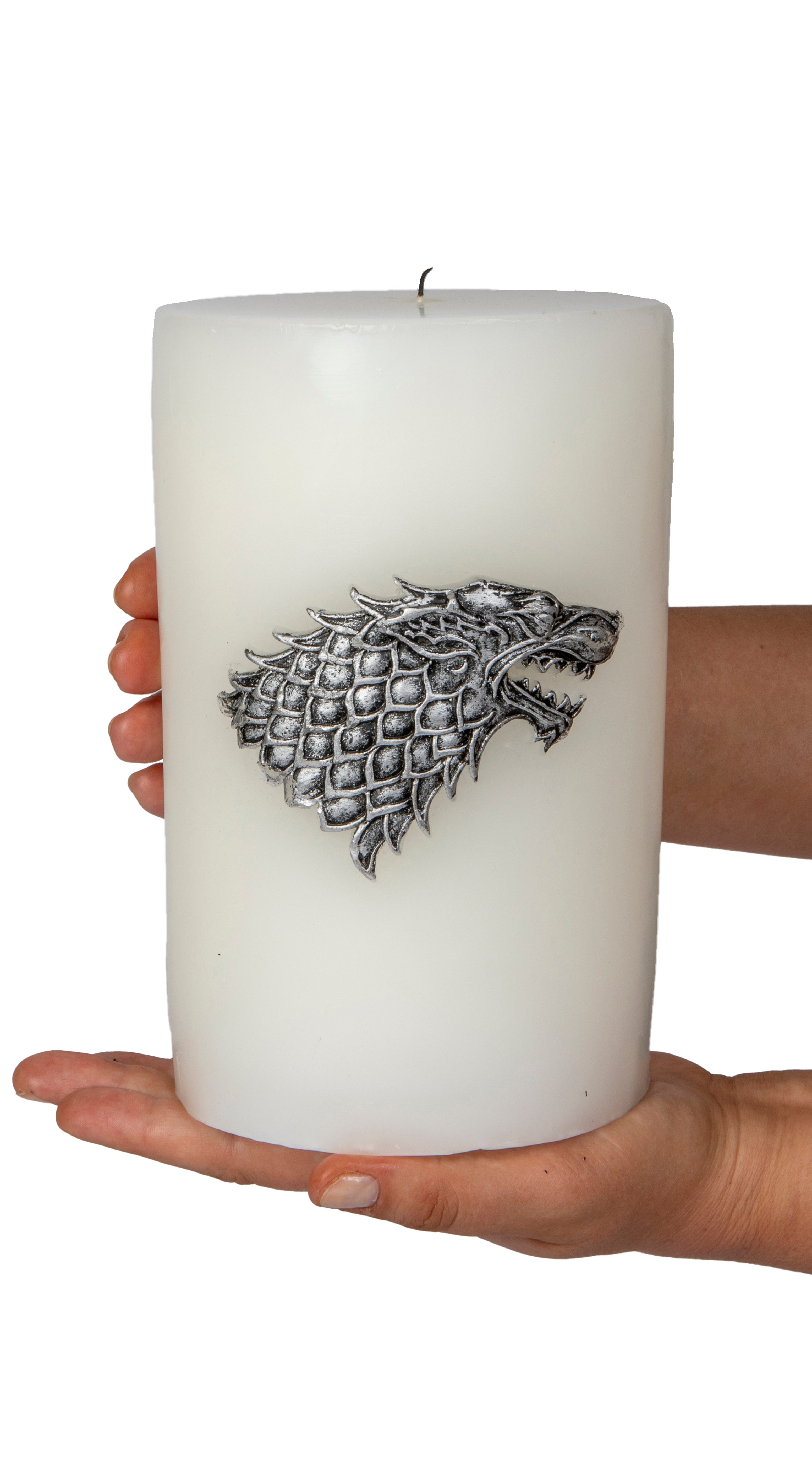 House Stark Sigil Candle - Game of Thrones Inspired Large Sculpted Wax Candle for Home Decor, Gifts & Medieval Themed Parties