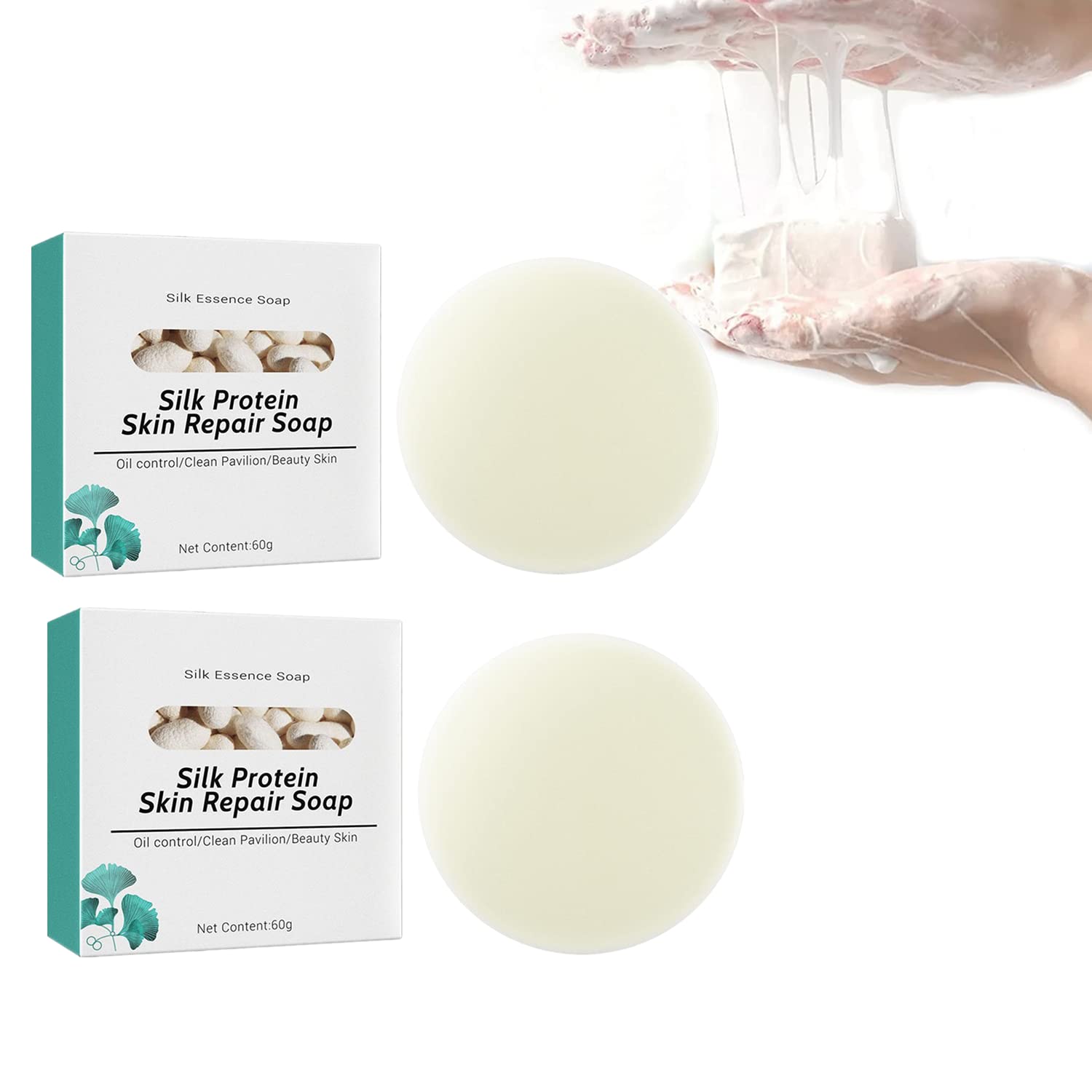 2PCs SkinFerm Collagen Milk Whitening Soap with Silk Protein - Exfoliating & Brightening Bar for Dull, Uneven Skin - Face & Body Wash for Smooth, Soft Complexion - Perfect for Daily Skincare & Glowing Skin Routine