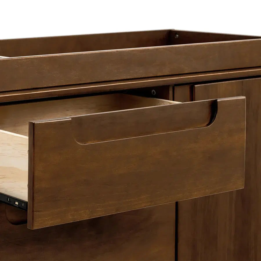Babyletto Yuzu 3-Drawer Changing Table Dresser in Natural Walnut - Perfect Nursery Storage for Diapers, Clothes & Baby Essentials