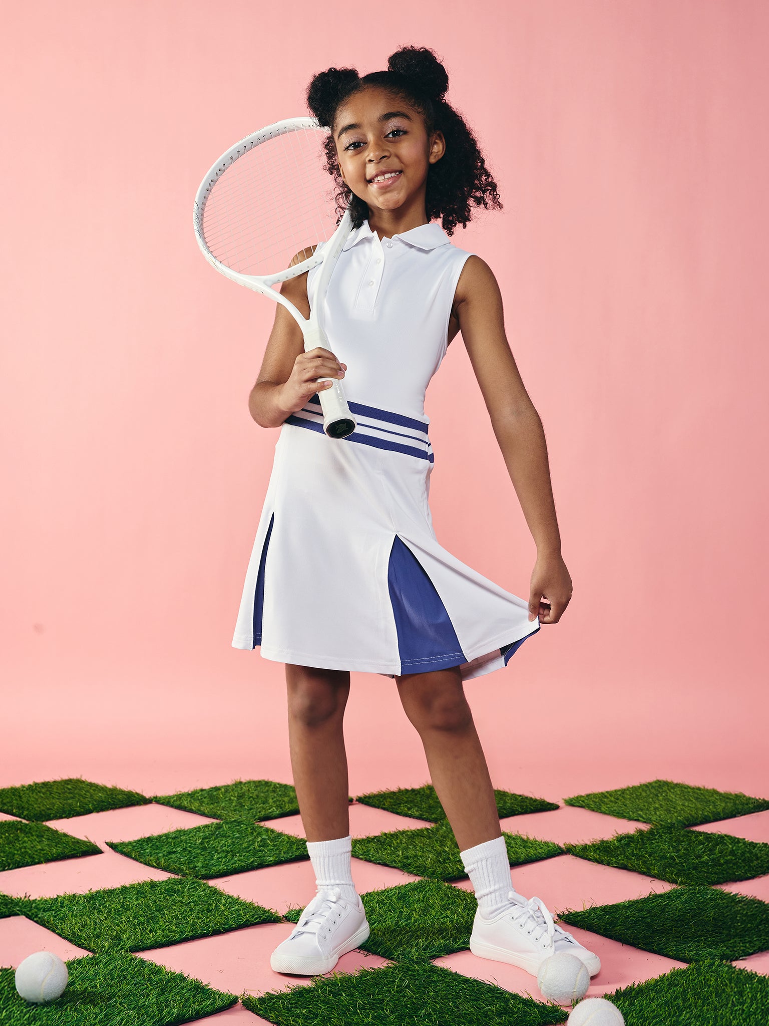 Kira Youth Girls' Pleated Performance Dance Dress - Ballet, Jazz, Gymnastics & Competition Outfit for Kids
