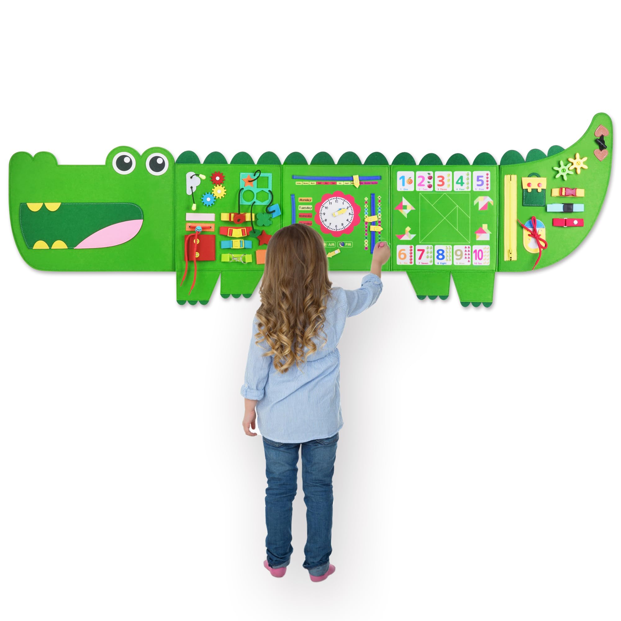 Montessori Busy Board for Toddlers - Sensory Activity Cube with Fine Motor Skill Toys - Educational Learning Toys for Kids Ages 3-6 - Perfect for Daycare, Playroom & Travel (Plane/Car) - Great Gift Idea for Preschoolers