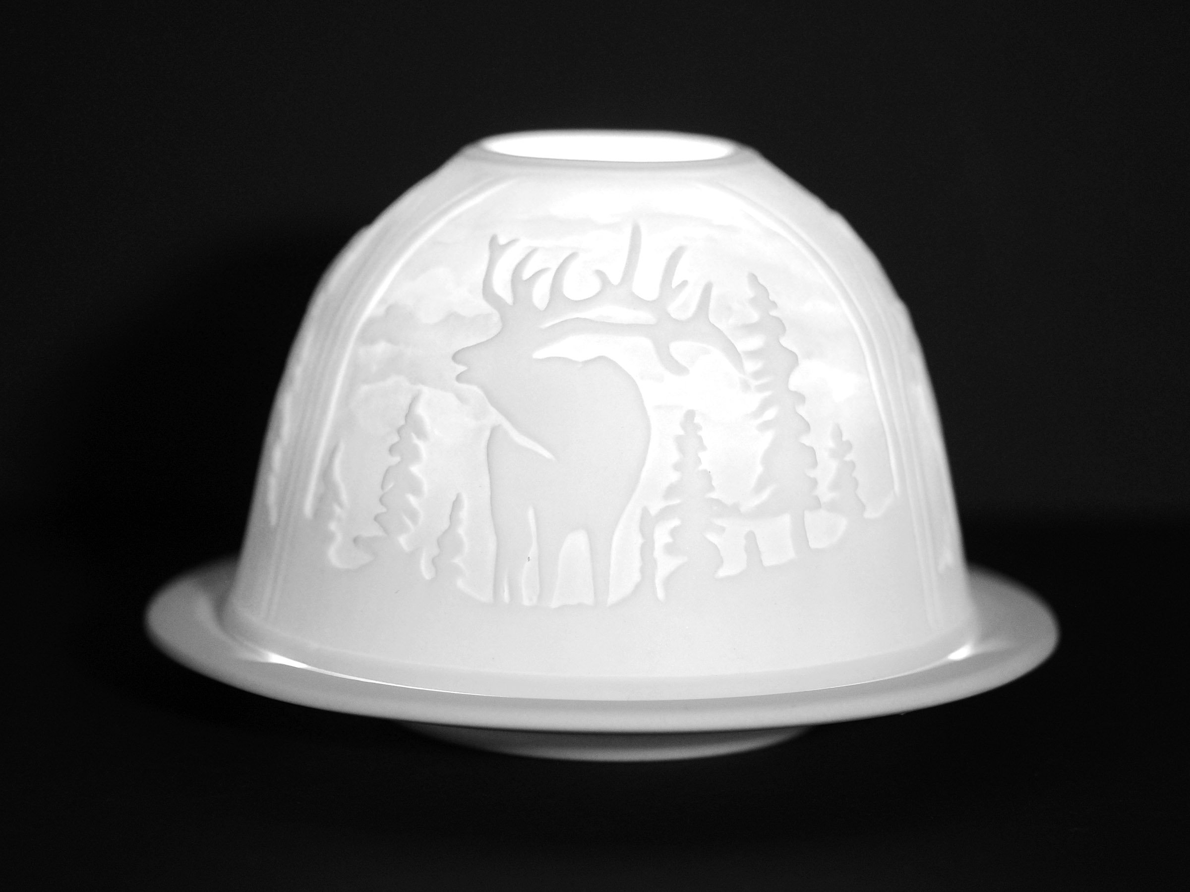 Deer Design Porcelain Dome Lights - Elegant Ceiling Lighting for Living Room, Bedroom, and Dining Room Decor