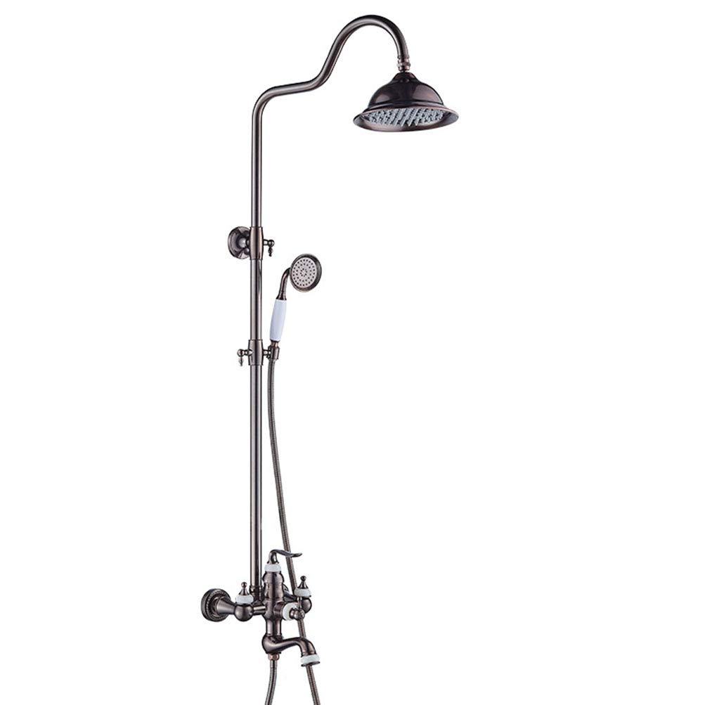 Premium Continental Copper Rainforest Shower Set - Handheld Shower Head with Hot Water Function for Bathroom Spa Experience | Perfect for Relaxation & Home Renovation