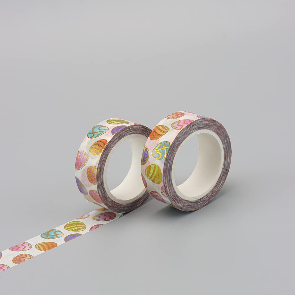 NatSume Basics Foil Washi Tape - Easter Egg Crafting Tape, Metallic Decorative Washi Tape for Tumblers, Journals, Scrapbooks & Planners (32 ft) - Perfect for DIY Projects, Gift Wrapping & Home Decor