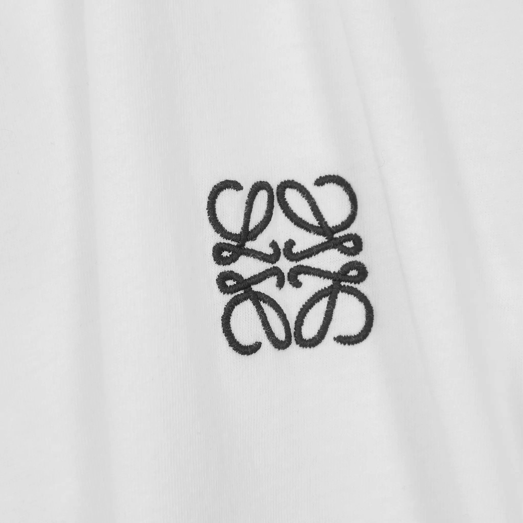 Loewe Anagram Embroidered White and Black Cotton T-Shirt for Men - Casual Wear, Street Style & Everyday Outfits
