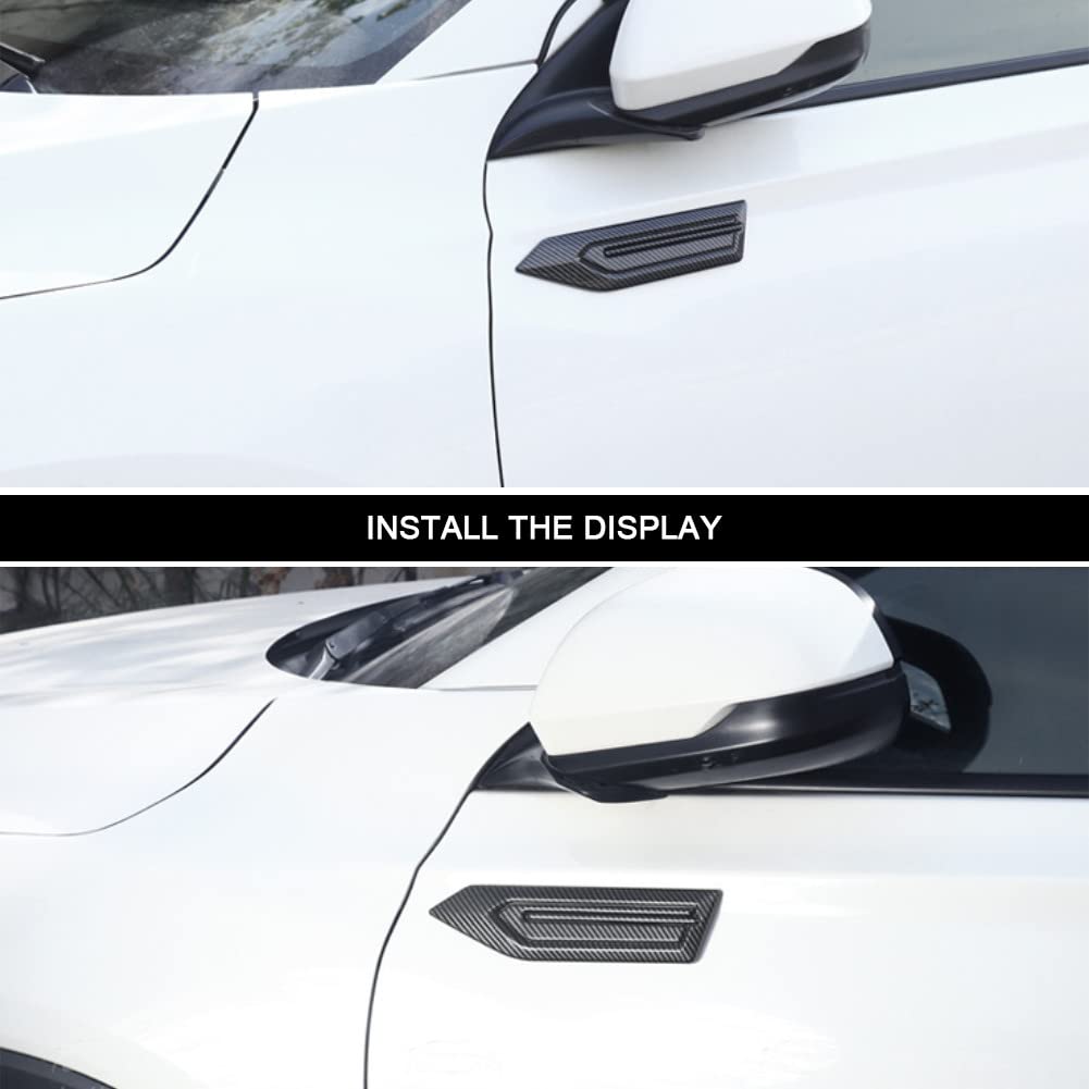 2pcs Car Hood Vent Scoop Kit - Zcargel Universal Side Air Vent Trim Decals for Cars, Shark Gills Styling Stickers - Enhances Vehicle Aerodynamics & Sporty Look (Fits Most Sedans, SUVs, Trucks) - Perfect for Car Shows, Racing Events & Custom Vehicle Styling