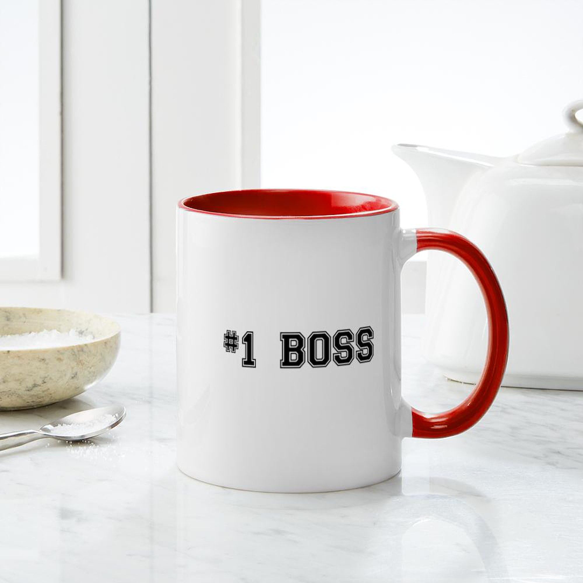 #1 Boss Ceramic Coffee Mug 11 oz (325 ml) - Perfect for Office Gifts, Employee Appreciation & Motivational Coffee Breaks