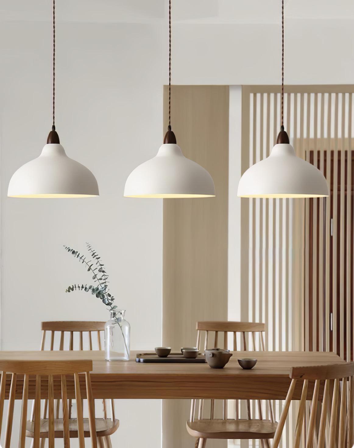 Handmade Natural Wooden Pendant Light - Rustic Farmhouse Ceiling Lamp for Dining Room, Kitchen Island & Bedroom Decor