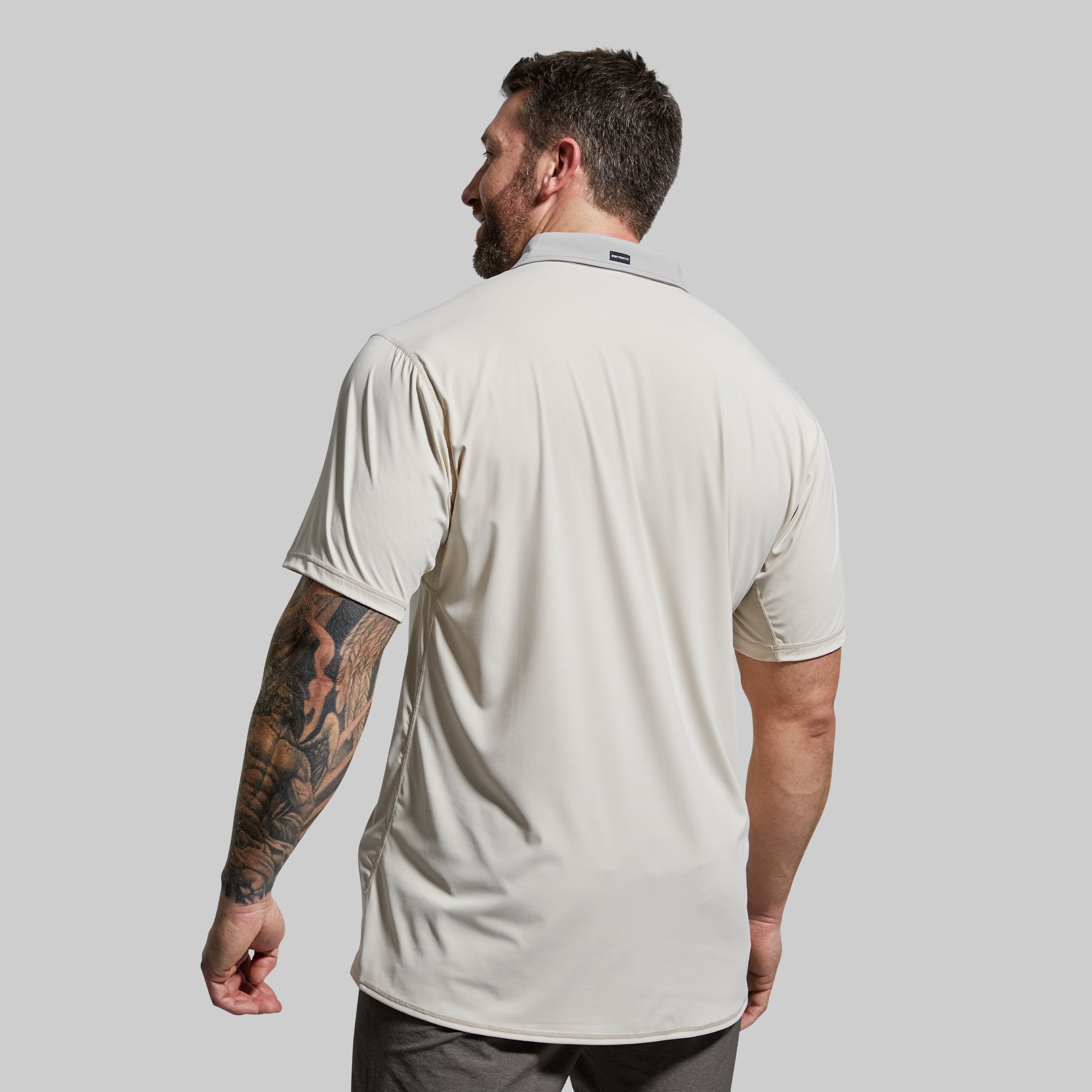 Men's Performance Tek Polo Shirt - Moisture Wicking & Breathable Golf Shirt for Men (Sand Color) | Perfect for Golf, Tennis & Casual Wear