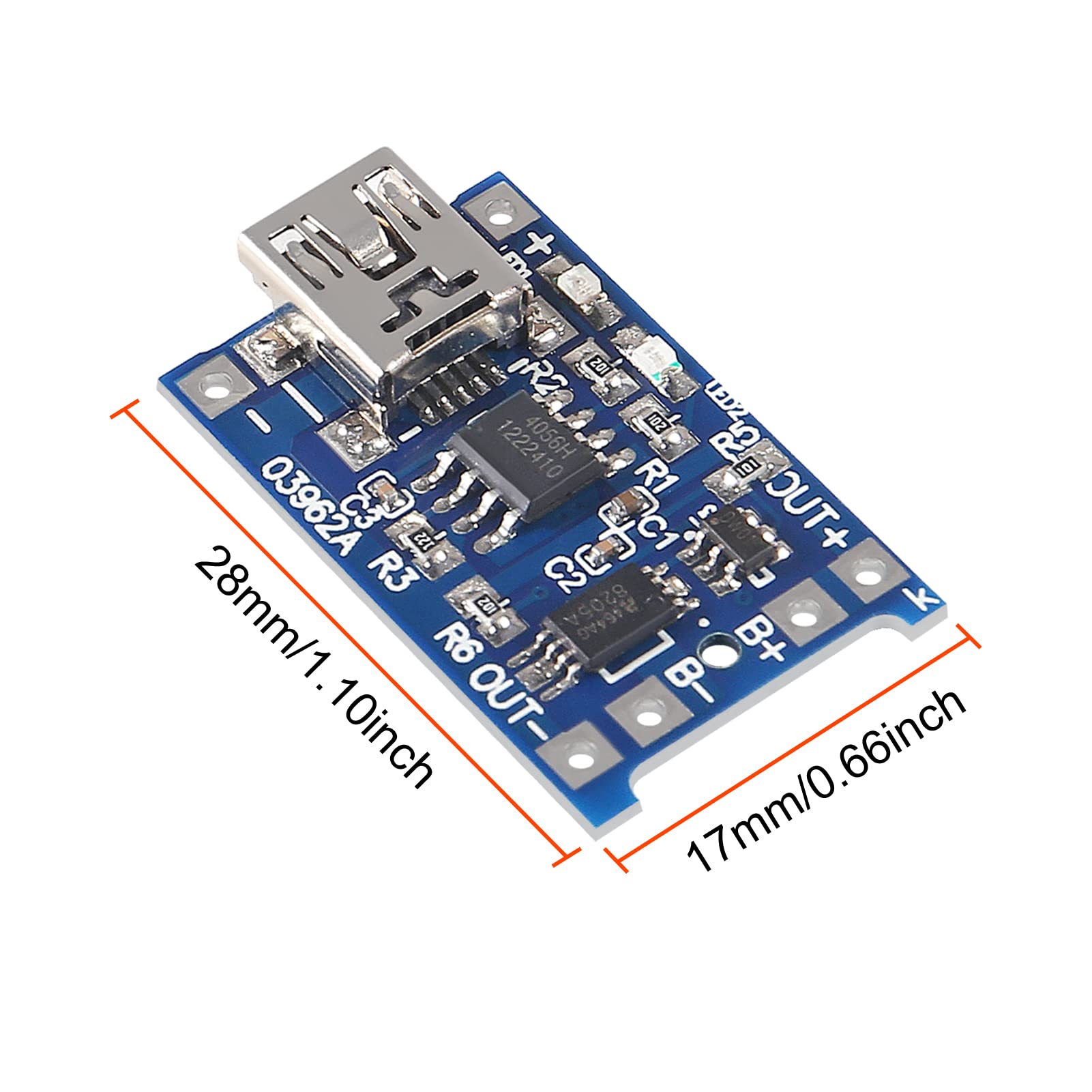 20pcs TP4056 18650 Lithium Battery Charging Board - 5V 1A Mini USB Charger with Protection Circuit for DIY Electronics, Flashlights, and Power Banks