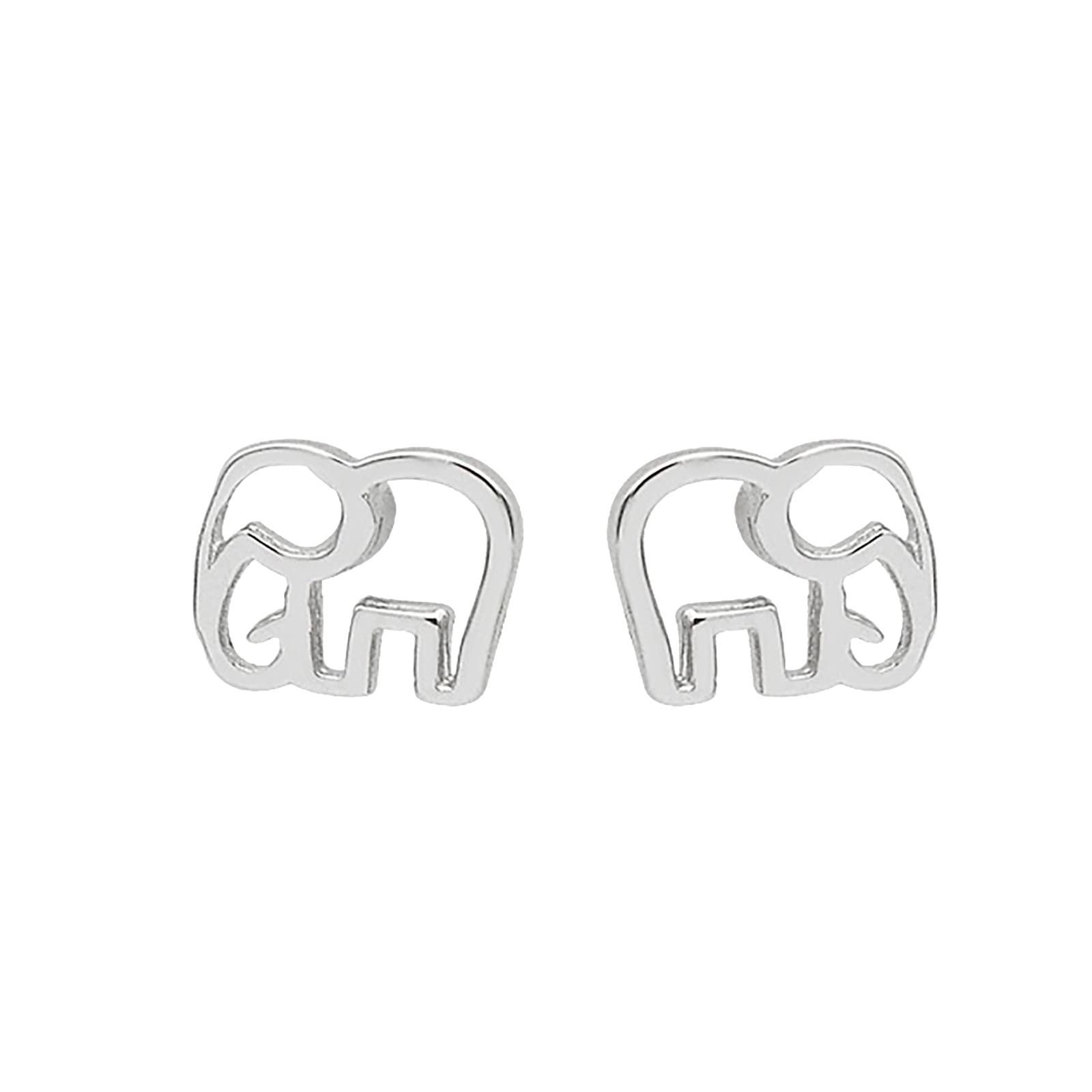 925 Sterling Silver Elephant Stud Earrings for Women - Cute Little Lady Bowling Ball Design - Perfect for Casual Wear, Office & Gift Giving