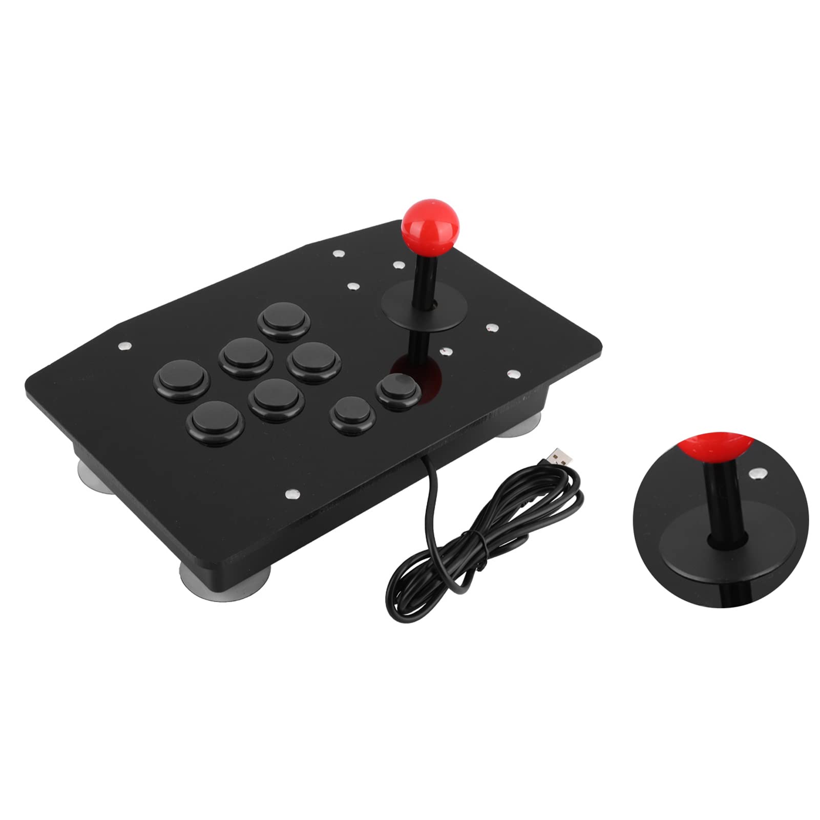 Arcade Rocker Game Controller - 8-Button Joystick with 8-Way Directional Pad for Fighting Games & Retro Gaming - Perfect for MAME, PC, Raspberry Pi & Arcade Cabinets (Black)