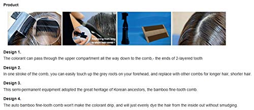 Electric Hair Dye Comb with Bamboo Fine Teeth - Automatic Hair Coloring Machine for Easy DIY Hair Dye at Home | Perfect for Salon-Quality Results & Touch-Ups