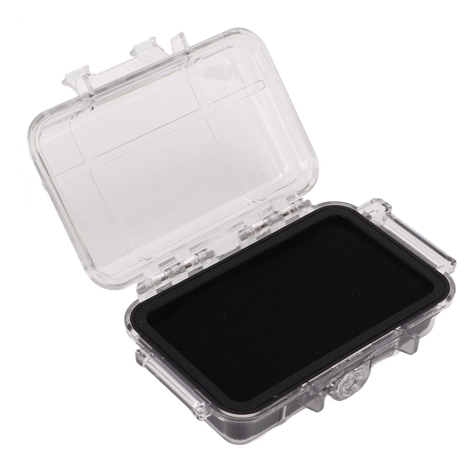 Qiilu Shockproof Plastic Storage Box with Shock Absorption Liner - Airtight Transparent Case for Outdoor Camping, Travel & Equipment Protection (Small Size) - Perfect for Electronics, Tools, First Aid Kits & Valuables