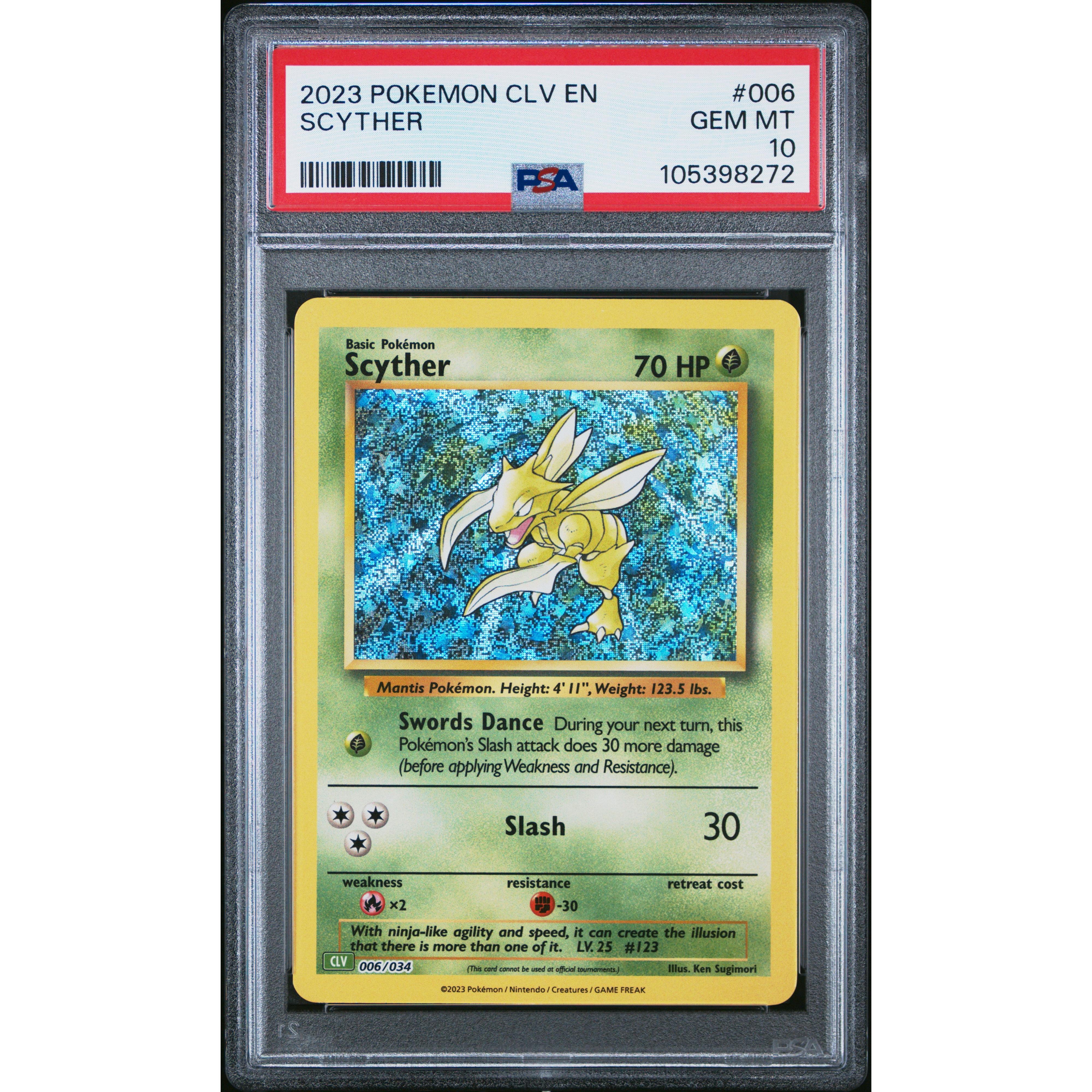 2023 Pokemon Classic Collection Scyther 006/034 PSA 10 Graded Card - Rare Collectible for Trading Card Game (TCG) Enthusiasts & Pokemon Fans - Perfect for Display, Gaming, and Investment