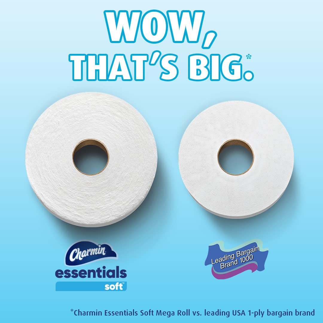 Charmin Essentials Soft Toilet Paper - 9 Mega Rolls (36 Regular Rolls) | Ultra Soft & Strong Bath Tissue for Home & Office Use