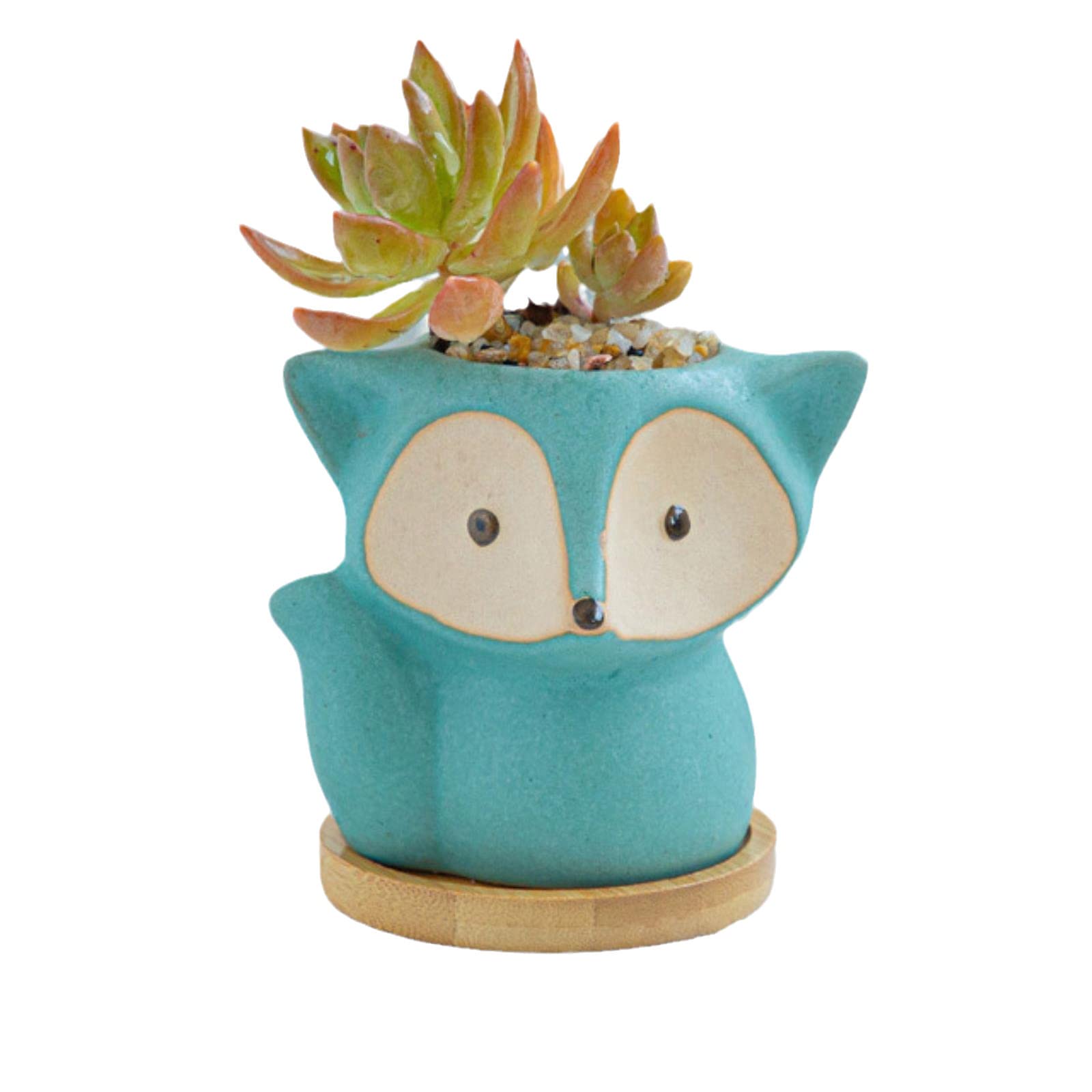 Joyvic Creative Fox-Shaped Succulent Plant Pot - Breathable Ceramic Flower Pot for Home Decor, Desktop Bonsai, Office & Garden Decorations