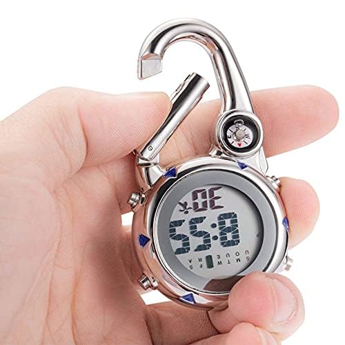 Multifunctional Luminous Carabiner Watch with Compass - Mini Quartz Clip-On Watch for Outdoor Climbing, Hiking & Camping - Perfect for Adventurers and Survival Gear Enthusiasts