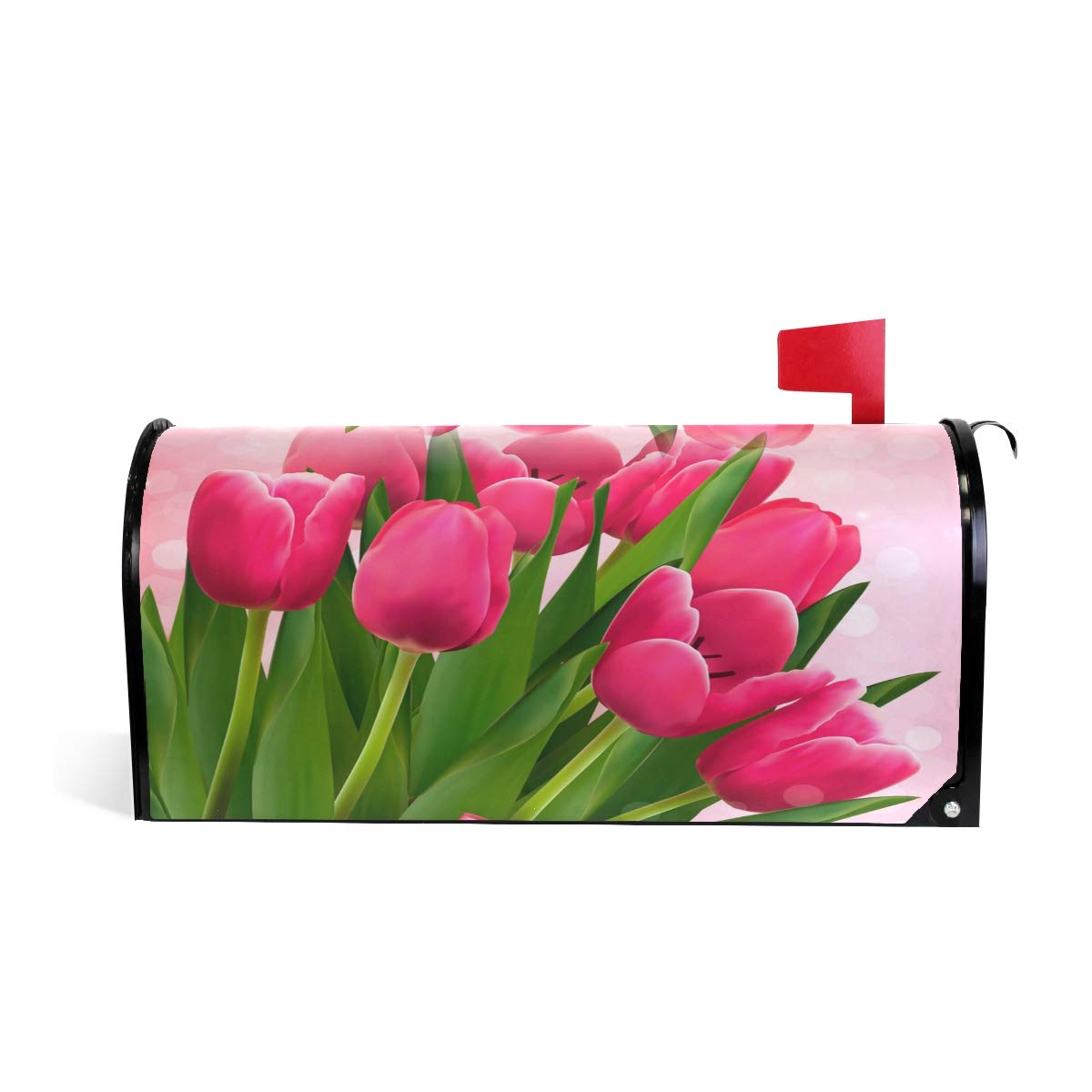 Pink Tulips Magnetic Mailbox Cover - Decorative Wrap for Standard Mailboxes | Perfect for Mother's Day Gifts & Home Outdoor Decor