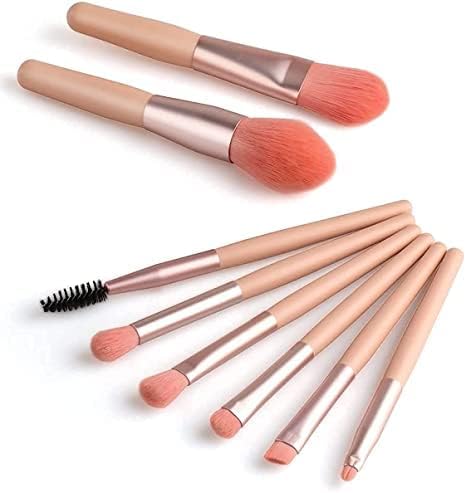 Keskriva 8PCS Makeup Brush Set for Foundation, Blush, Eyeshadow, Eyelash, Lip & Brow - Professional Cosmetic Brushes for Powder, Concealer & Makeup Application | Perfect for Travel & Daily Beauty Routine
