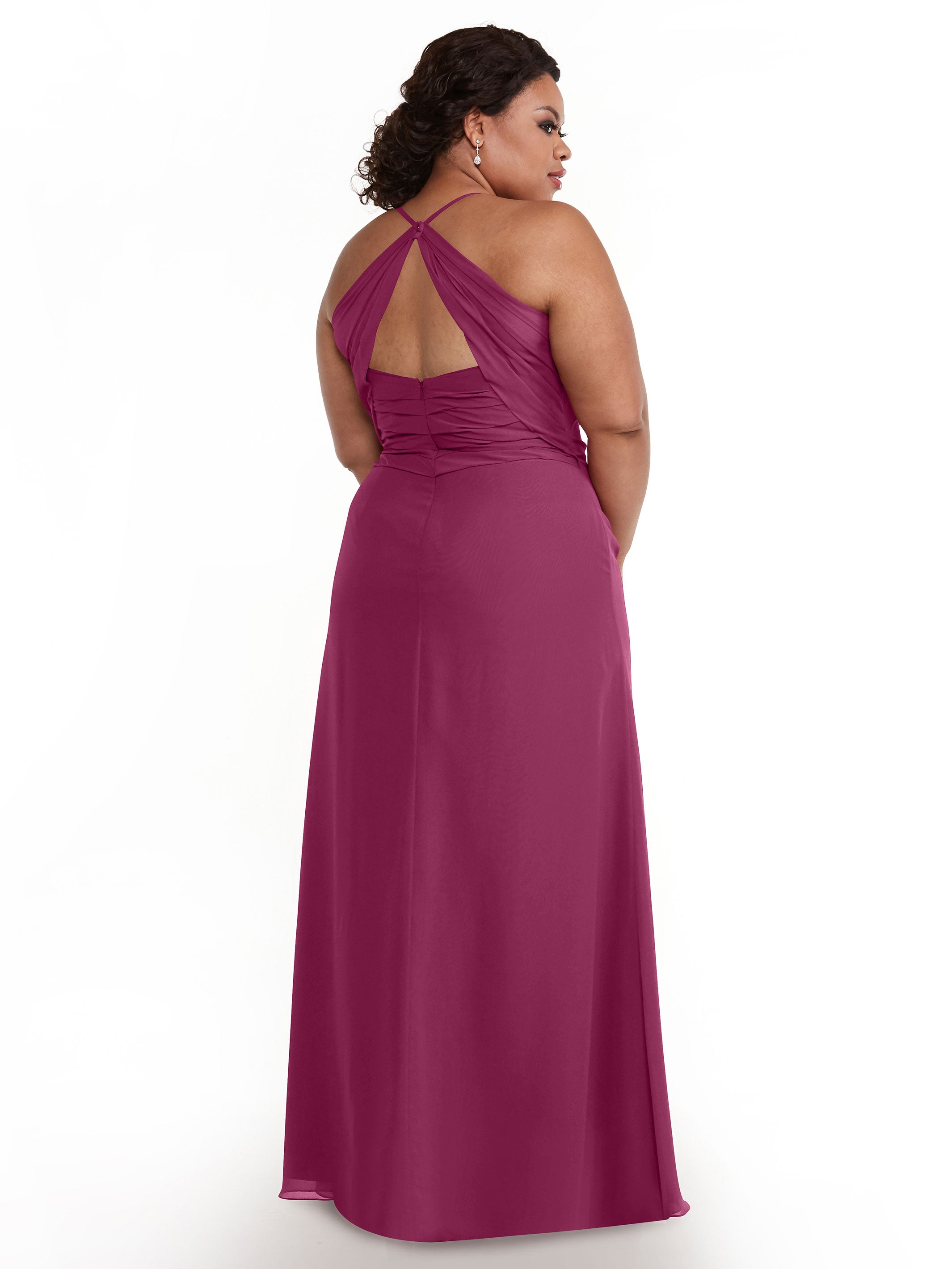 Elegant A-Line Chiffon Bridesmaid Dress with High Slit - Perfect for Weddings, Formal Events & Special Occasions