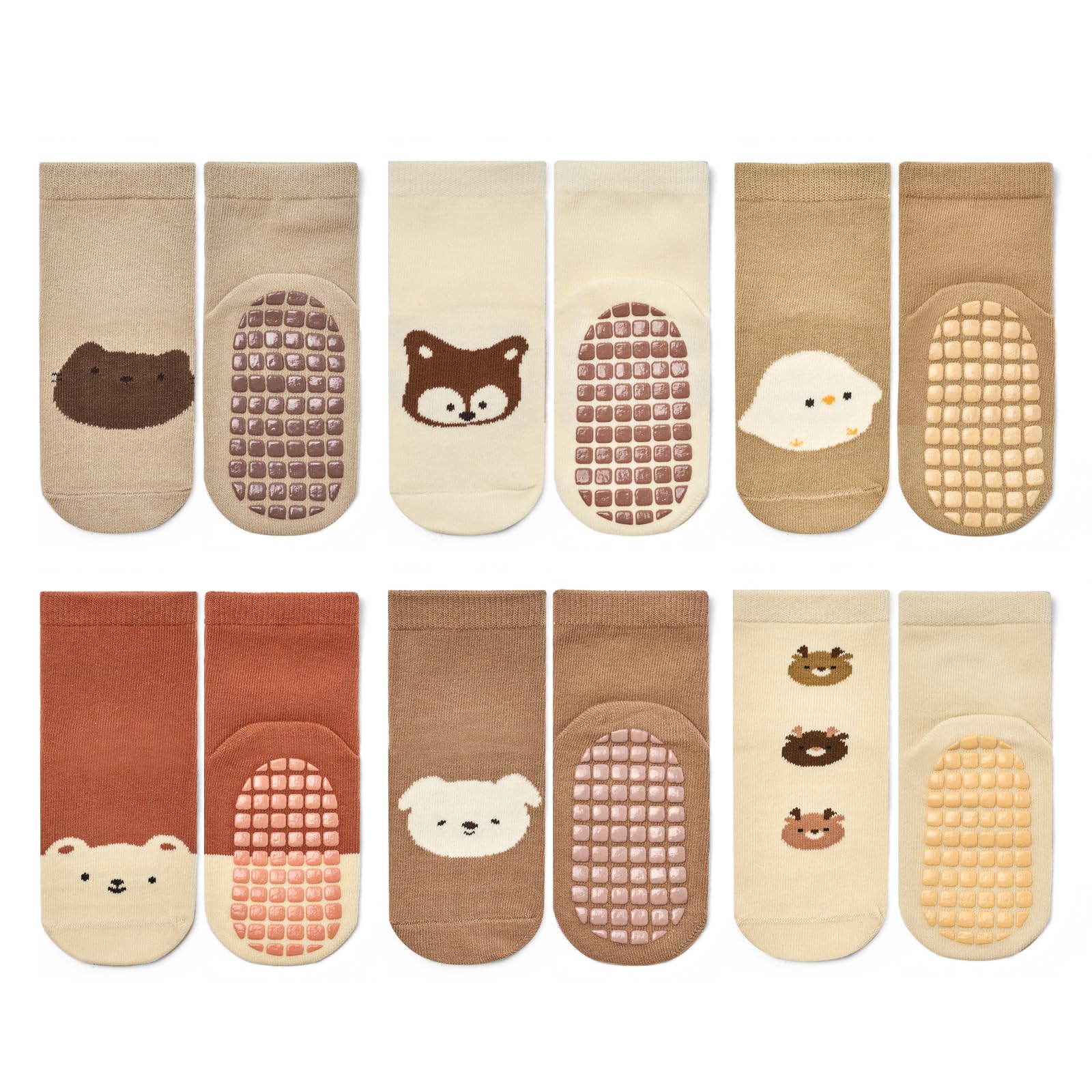 Non-Slip Baby Socks with Grippers (9 Pairs) - Anti-Skid Ankle Socks for Infants & Toddlers 0-7 Years - Perfect for First Steps, Crawling & Playtime