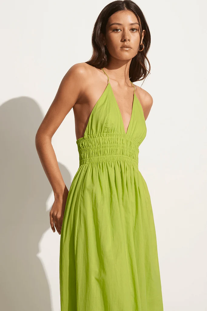 Bisetta Maxi Dress - Flowy Summer Dress for Women, Kiwifruit Print, Boho Chic Style - Perfect for Beach Vacations, Parties & Casual Outings