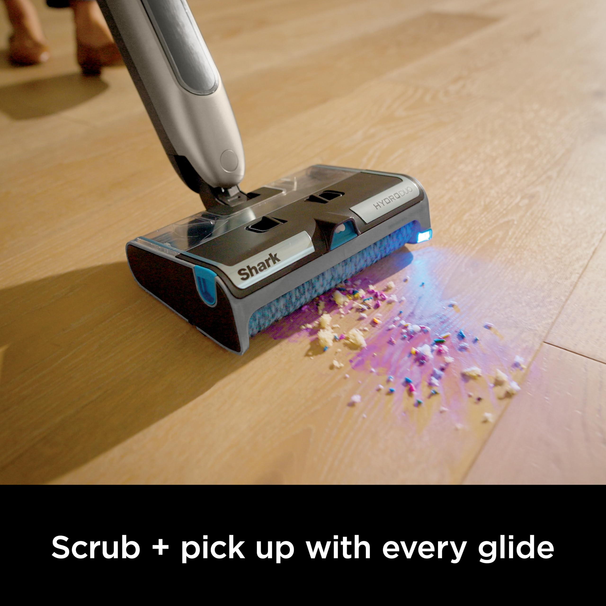 Shark HydroDuo Cordless Hard Floor Cleaning System with Dirt-Reveal Technology | Wet & Dry Debris Pickup | Mops & Scrubs Simultaneously | Works on Hardwood, Tile, Laminate & Stone Floors | Perfect for Daily Cleaning in Kitchens, Bathrooms & High-Traffic Areas | Stone Metallic WW201