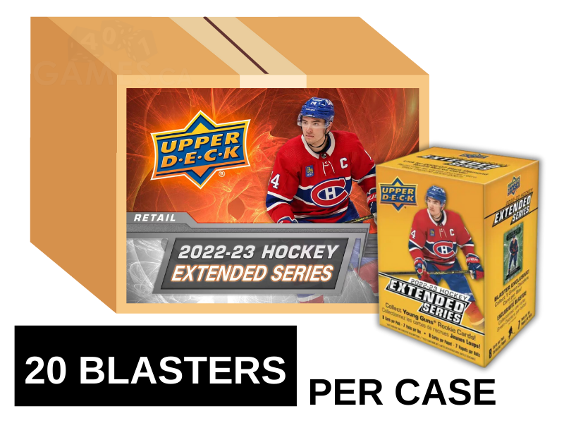 2022-23 Upper Deck Extended Series Hockey Blaster Box - 20 Box Case | NHL Trading Cards Collection for Collectors & Fans | Perfect for Gifts, Display, and Trading