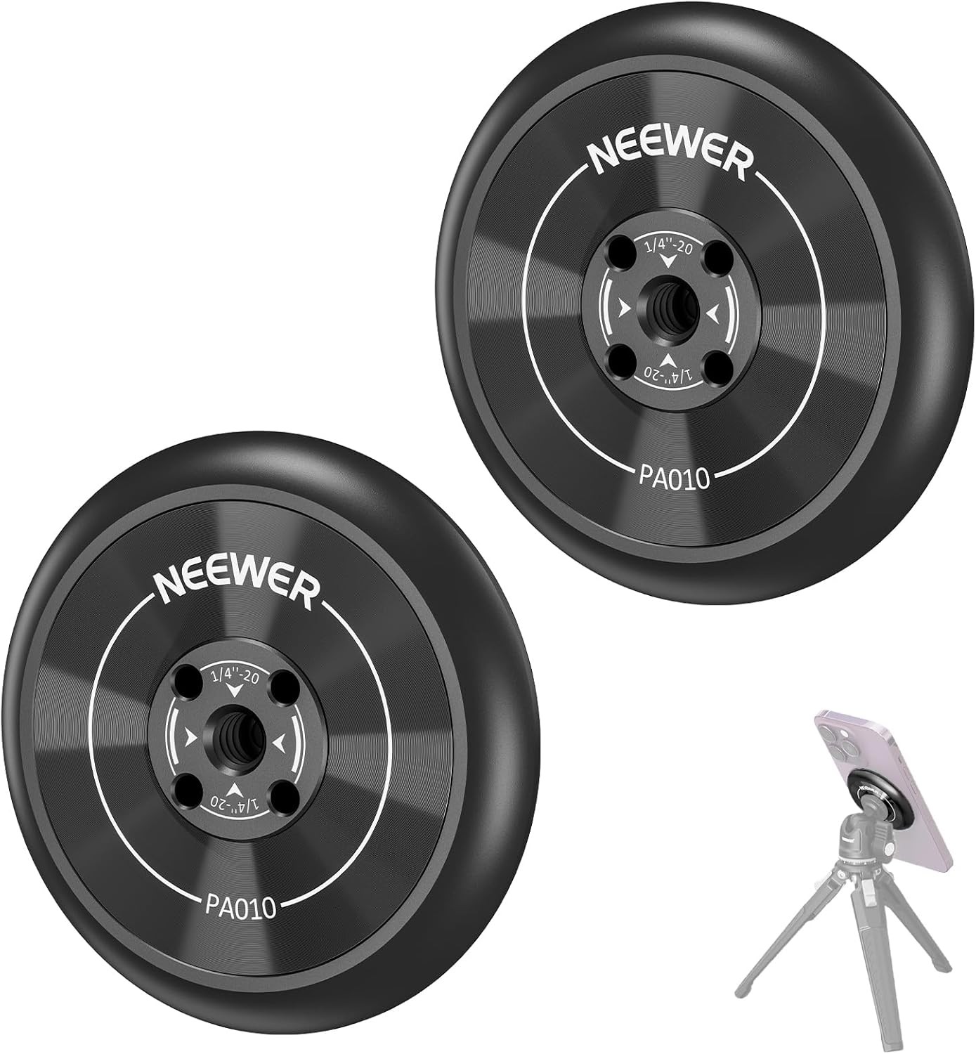 NEEWER PA010 Magnetic Phone Tripod Mount Adapter - Compatible with iPhone MagSafe & Android Phones - Perfect for Vlogging, Live Streaming & Hands-Free Photography