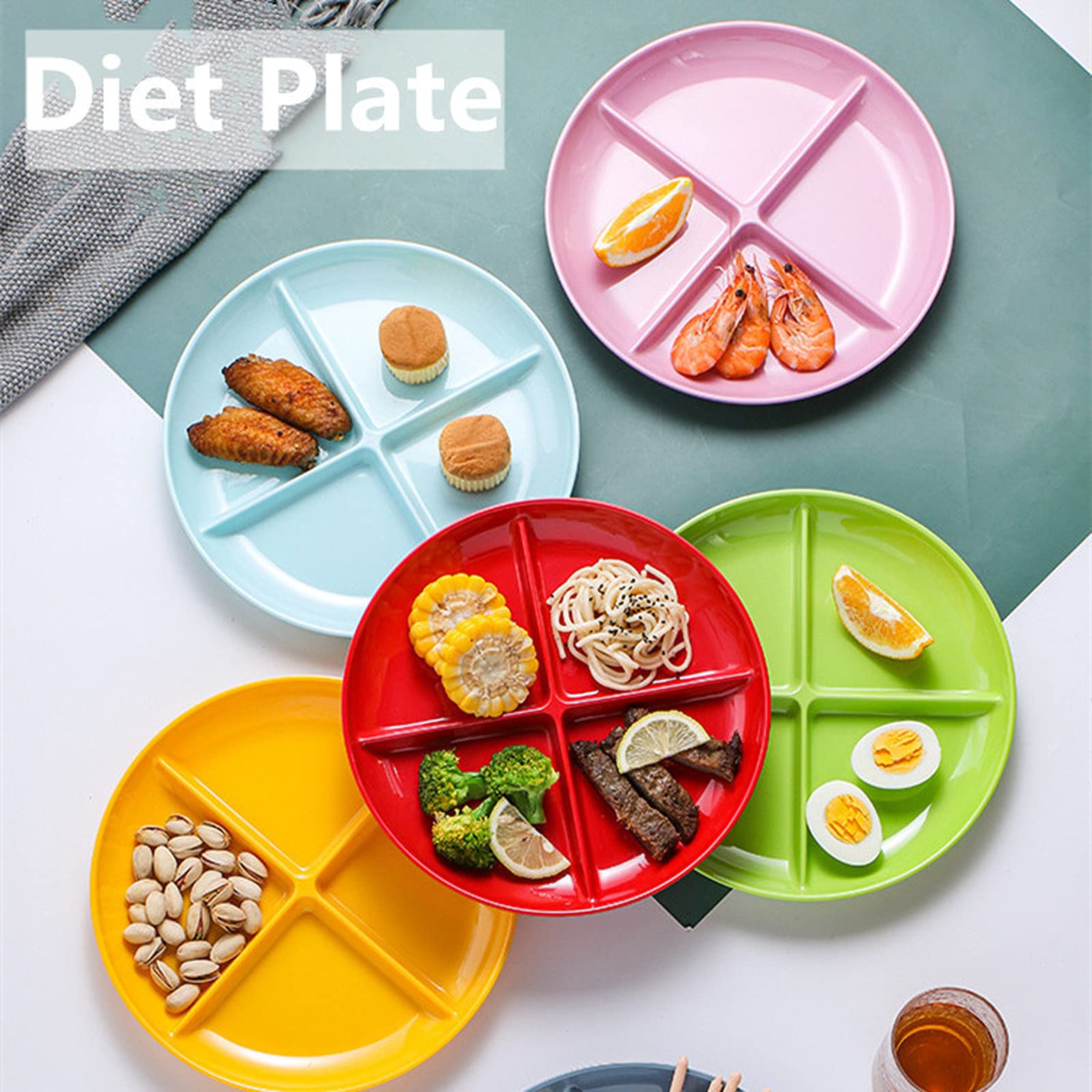 **Red Divided Portion Control Plates for Adults & Kids - BPA Free Dinner Tray, Snack & Fruit Plate for Toddlers & Families - Perfect for Meal Prep, Portion Control, and Healthy Eating at Home or Parties**