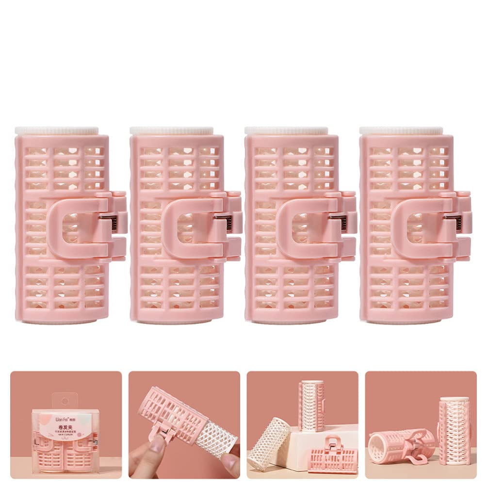 EXCLUZO 4-Pack Self-Grip Hair Rollers for Salon & DIY Hairstyles - No Heat No Clips Hair Curlers for Women - Perfect for Home Use, Parties & Special Occasions