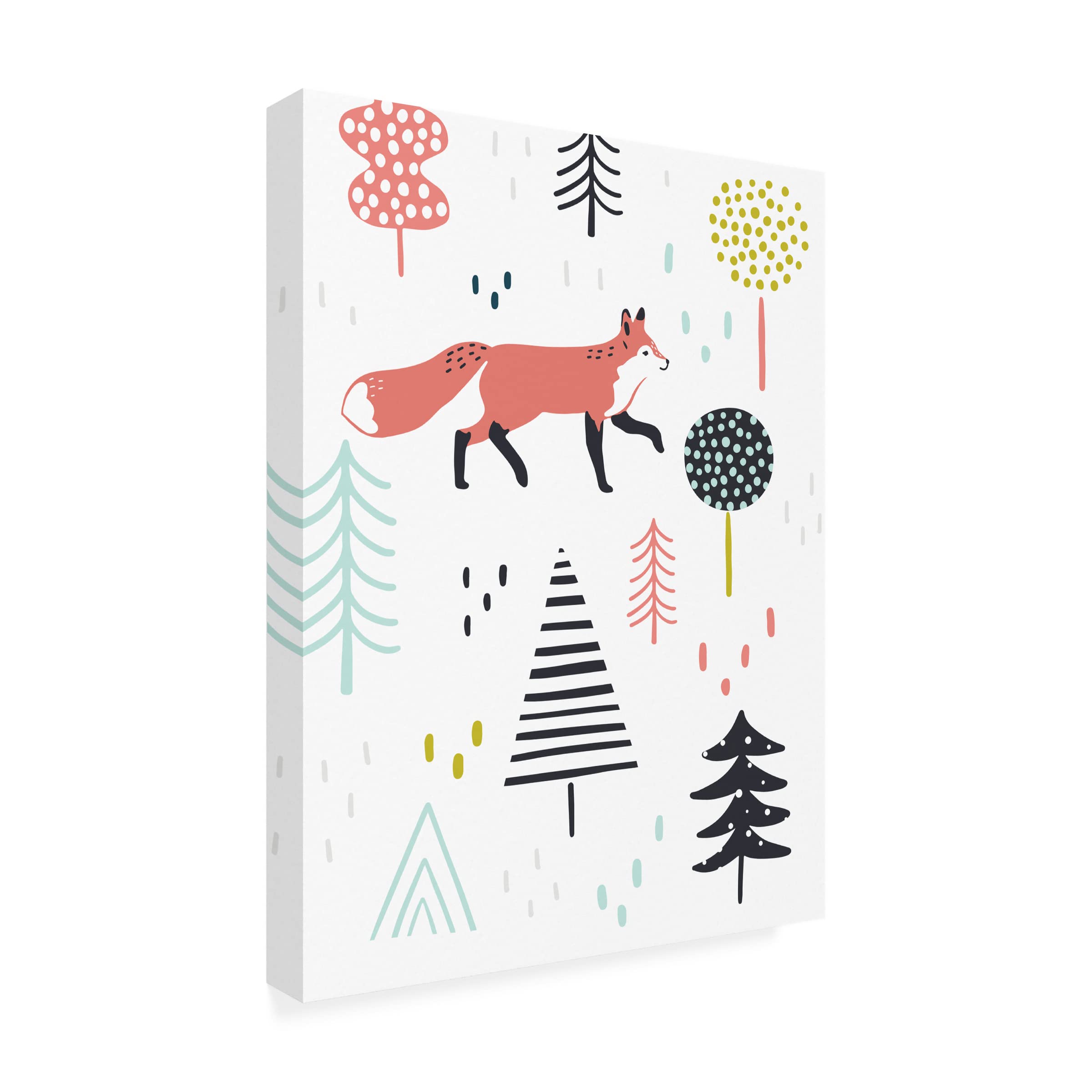 Victoria Borges 'Fox Forest I' Canvas Wall Art - Handmade Wildlife Painting for Living Room, Bedroom & Office Decor | Nature Inspired Home Artwork