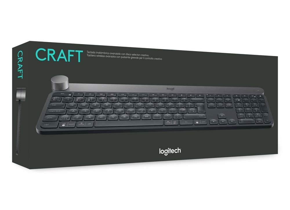 Logitech Craft Wireless Illuminated Keyboard - QWERTY Italian Layout (Black) | Premium Backlit Keyboard for Office, Design & Creative Work