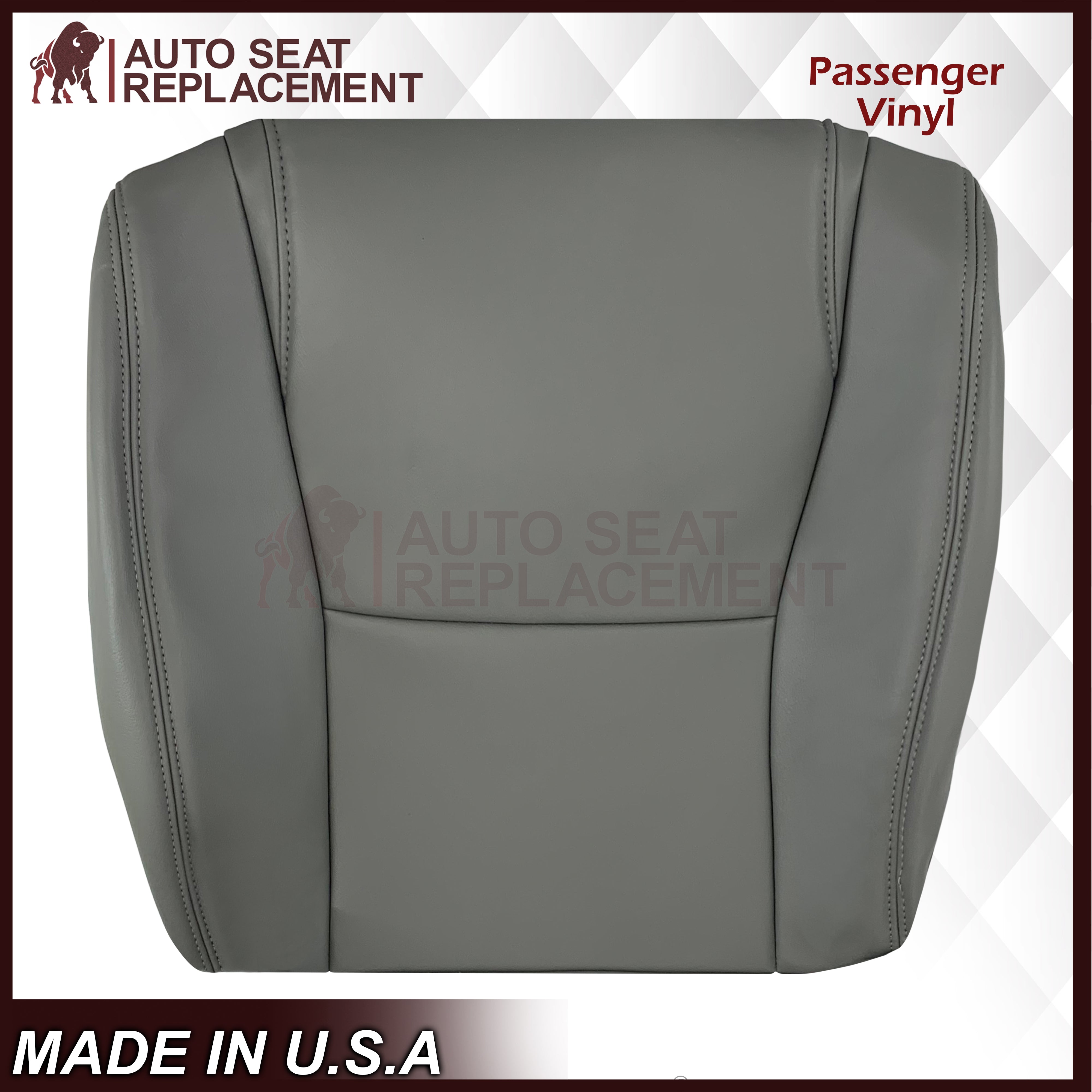 2007-2013 Toyota Sequoia SR5 Genuine Leather Seat Covers Set - Top & Bottom Replacement for Driver/Passenger Side (Gray) | Premium Car Interior Upgrade for Comfort & Style