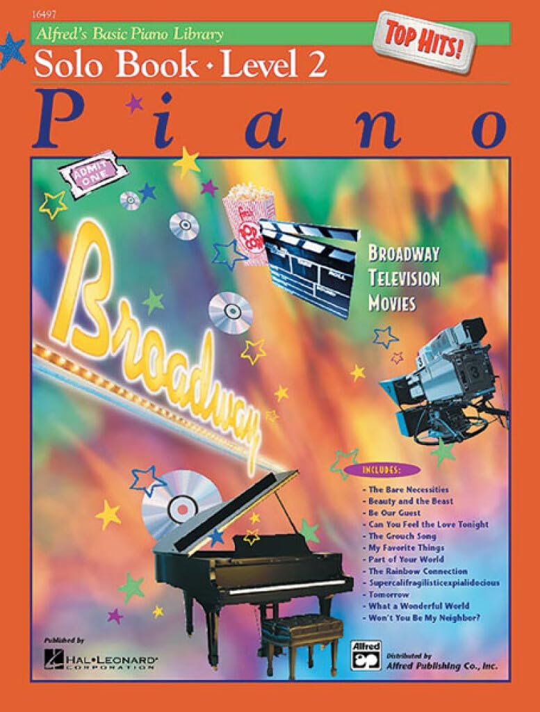 Alfred's Basic Piano Library Top Hits! Solo Book 2 - Intermediate Piano Sheet Music for Popular Songs | Perfect for Piano Lessons, Recitals & Home Practice