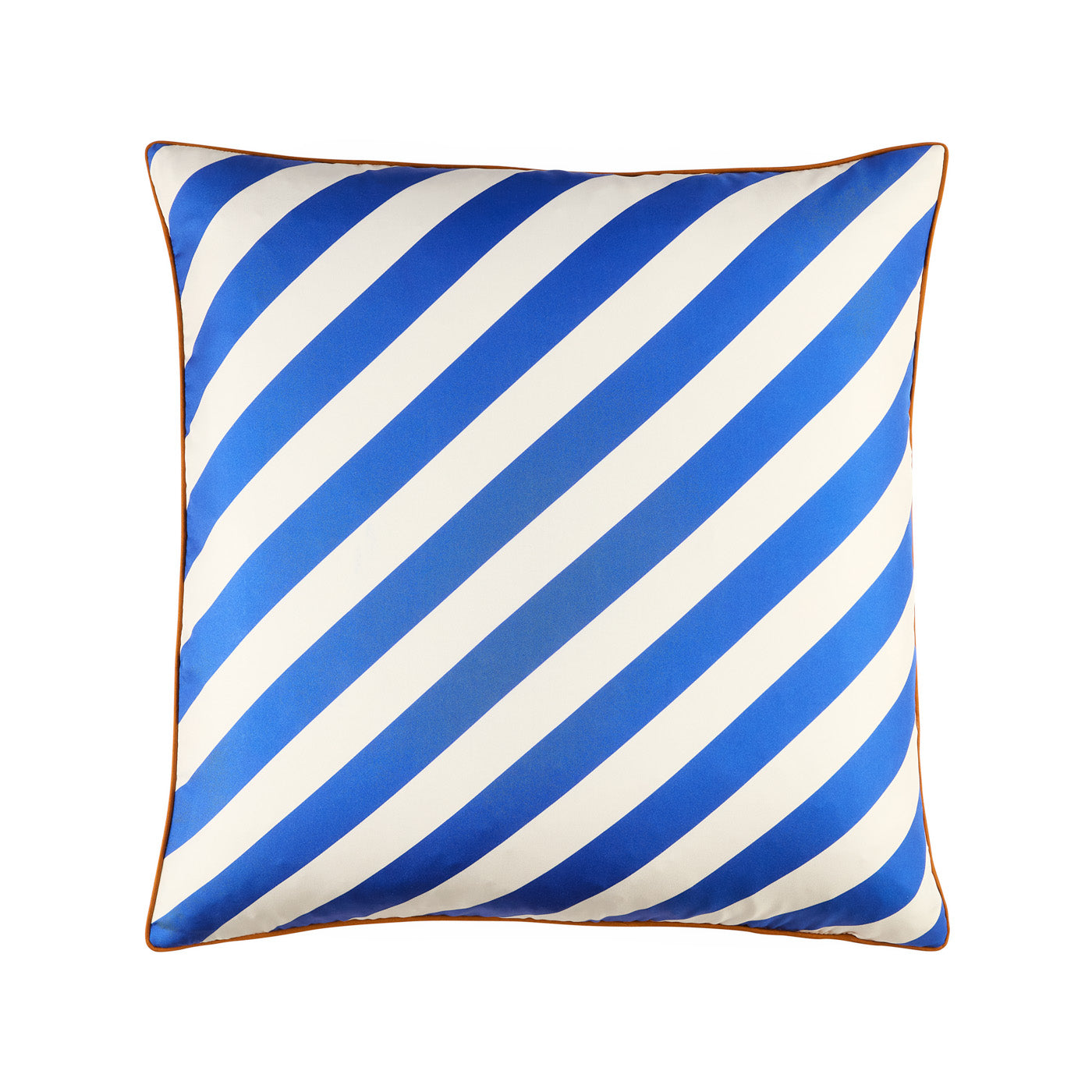 Luxury Cabana Blue & Ivory Silk Pillow - Soft Decorative Throw Pillow for Sofa, Bed, Couch - Home Decor & Living Room Accessories
