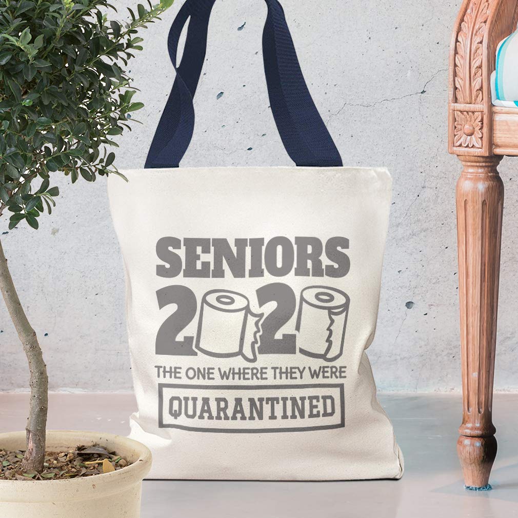 Eco-Friendly Canvas Tote Bag for Women - Reusable Shopping Bag, Beach Tote & School Bag in Royal Blue - Perfect for Graduation Gifts, Senior Class of 2020 & Quarantine Memories